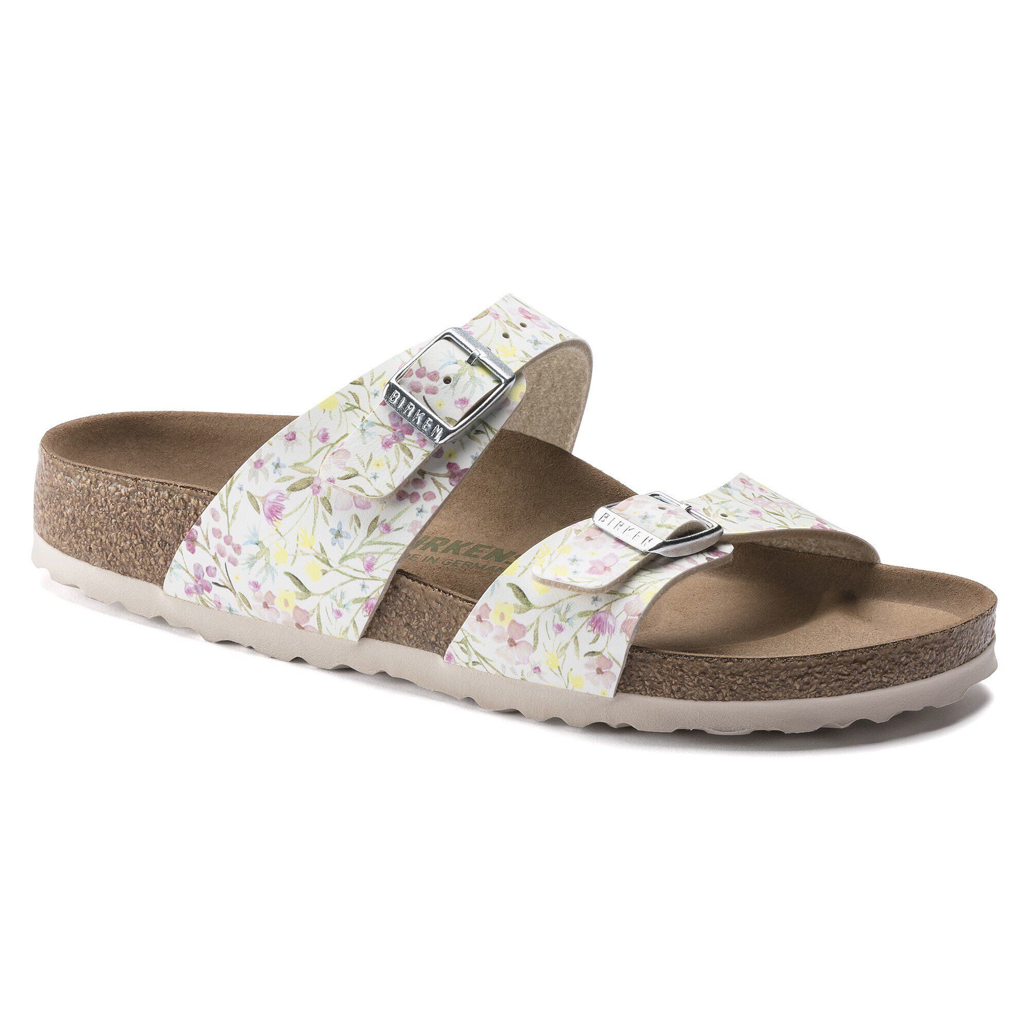 White floral birkenstock sales