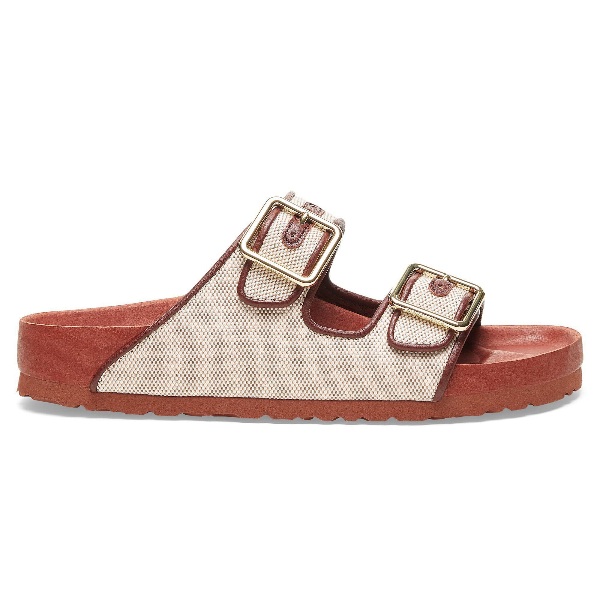 1774 Arizona French Piping Leather Textile Cognac BIRKENSTOCK