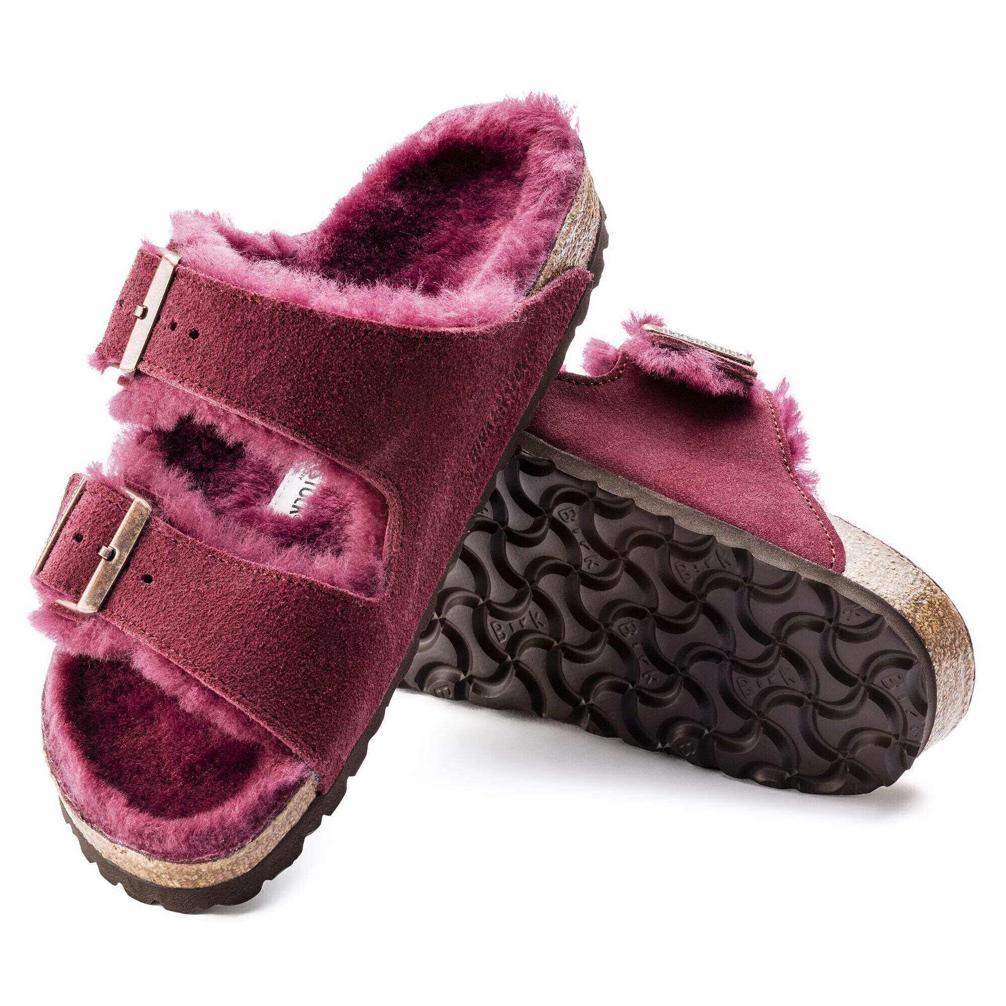 Arizona Shearling Suede Leather Shearling Bordeaux
