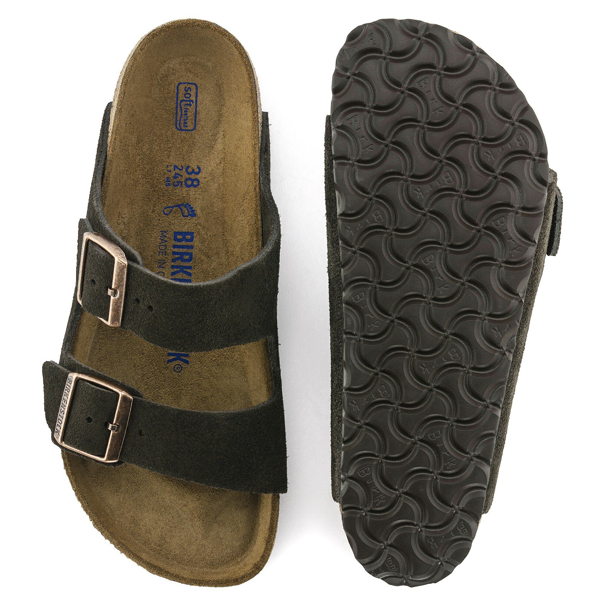 Birkenstock arizona mocha suede soft footbed sale
