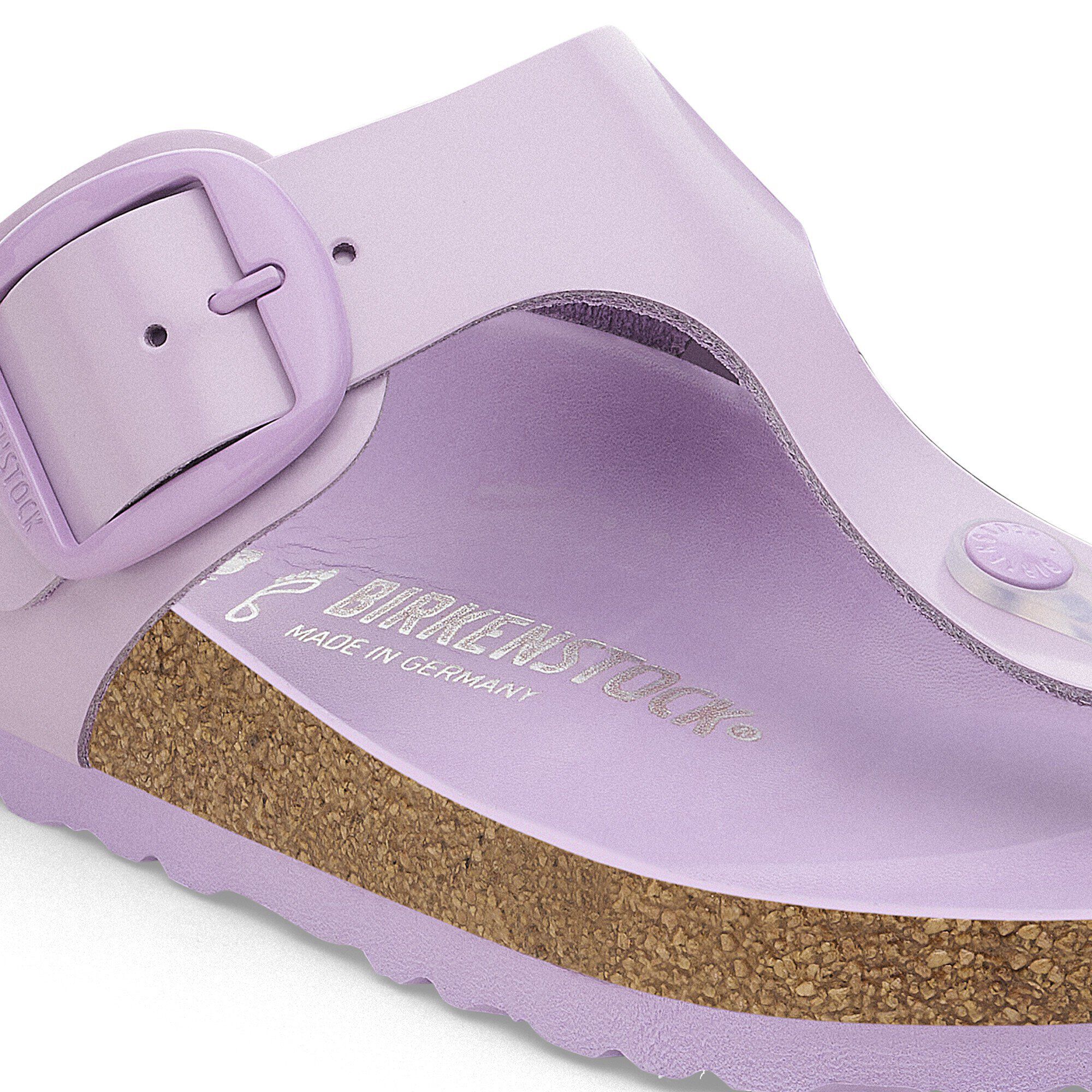 Gizeh Big Buckle Natural Leather Patent High Shine Crocus BIRKENSTOCK