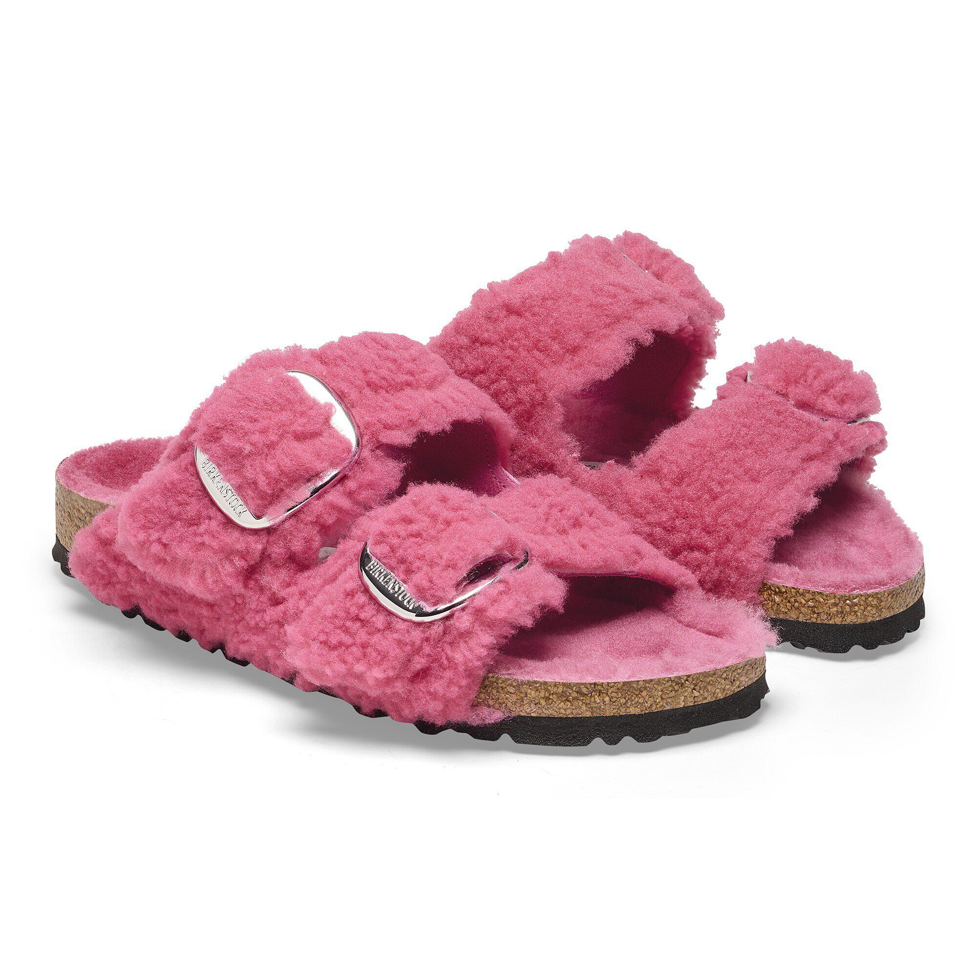 Pink fuzzy cheap birkenstocks