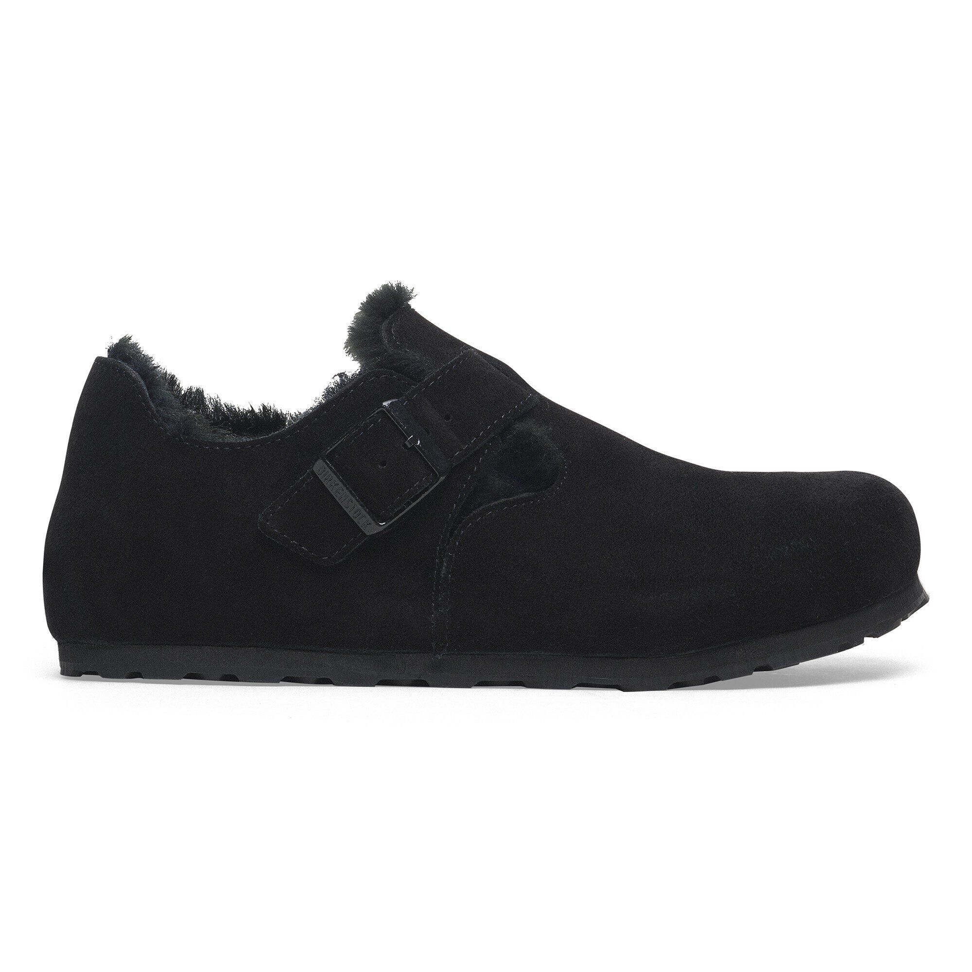 London Shearling Suede Leather Black | BIRKENSTOCK
