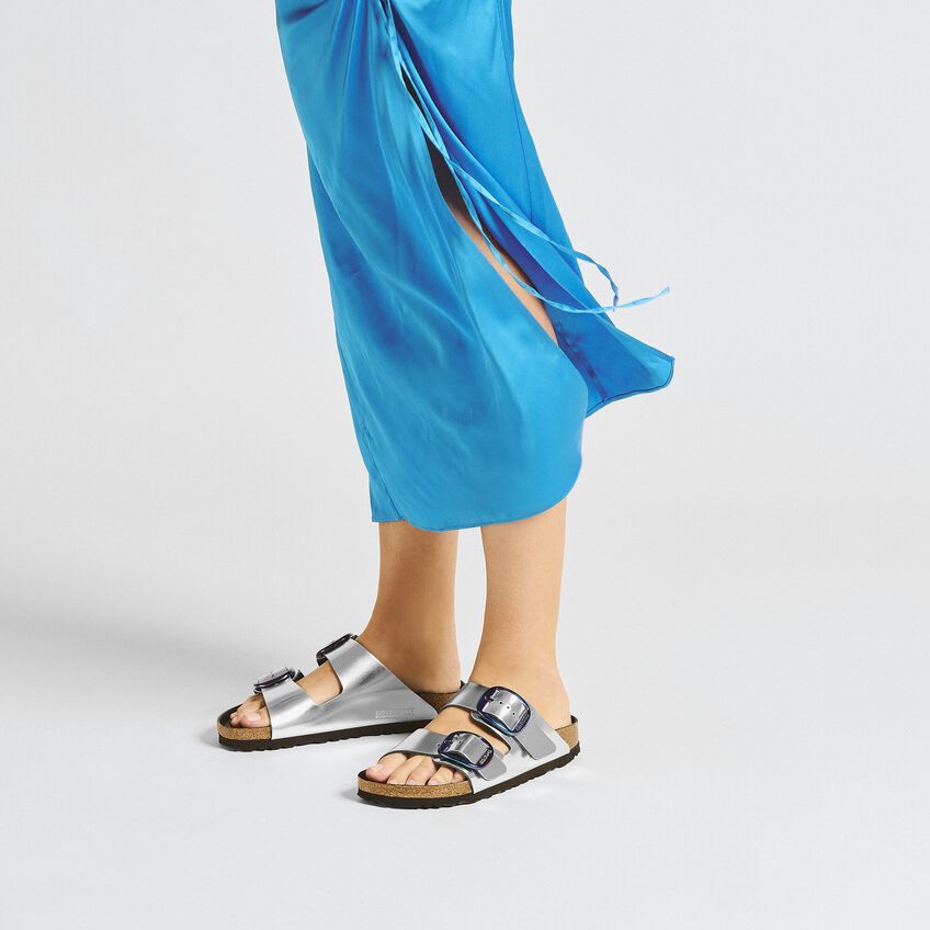 birkenstock with silver buckle