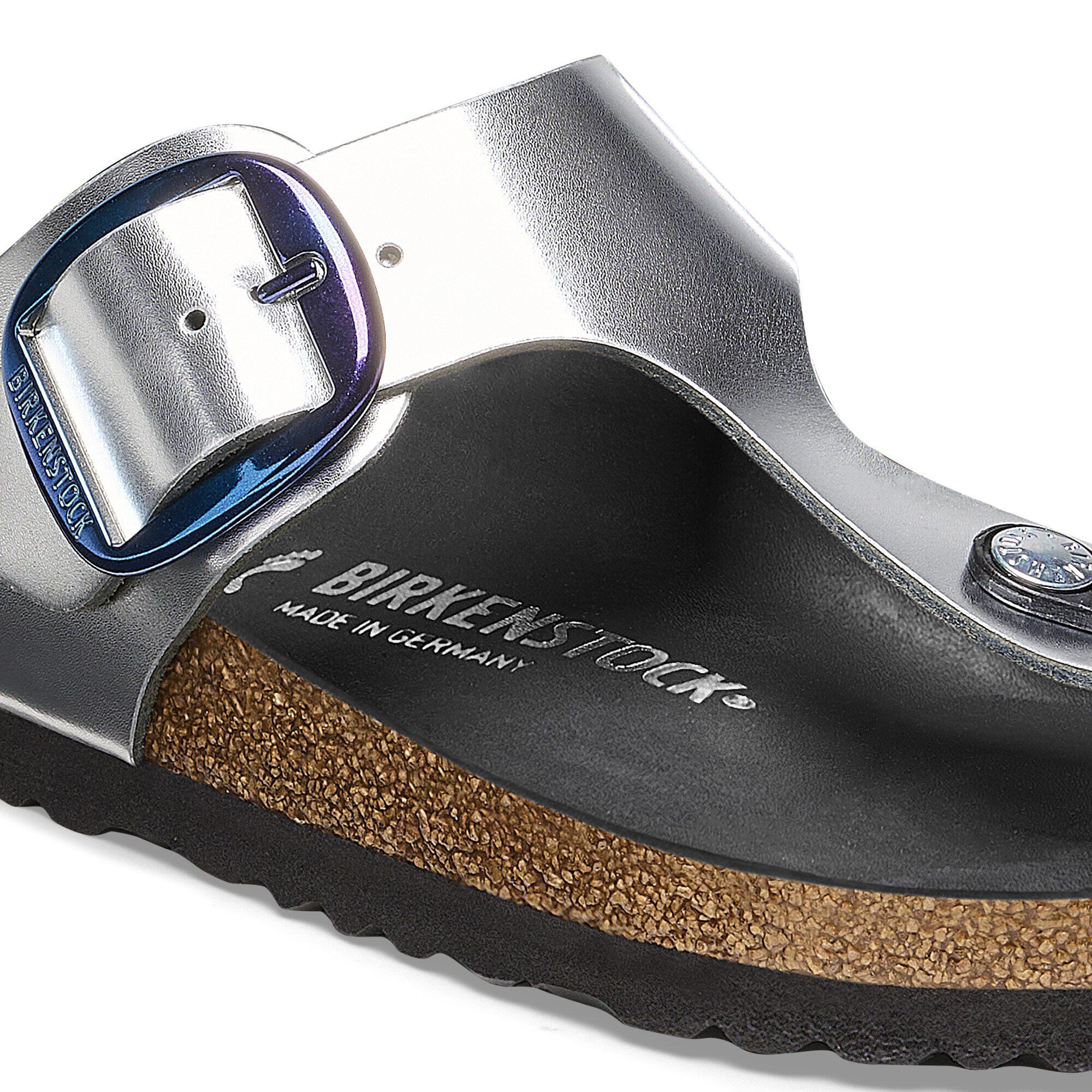Gizeh Big Buckle Natural Leather Metallic Silver