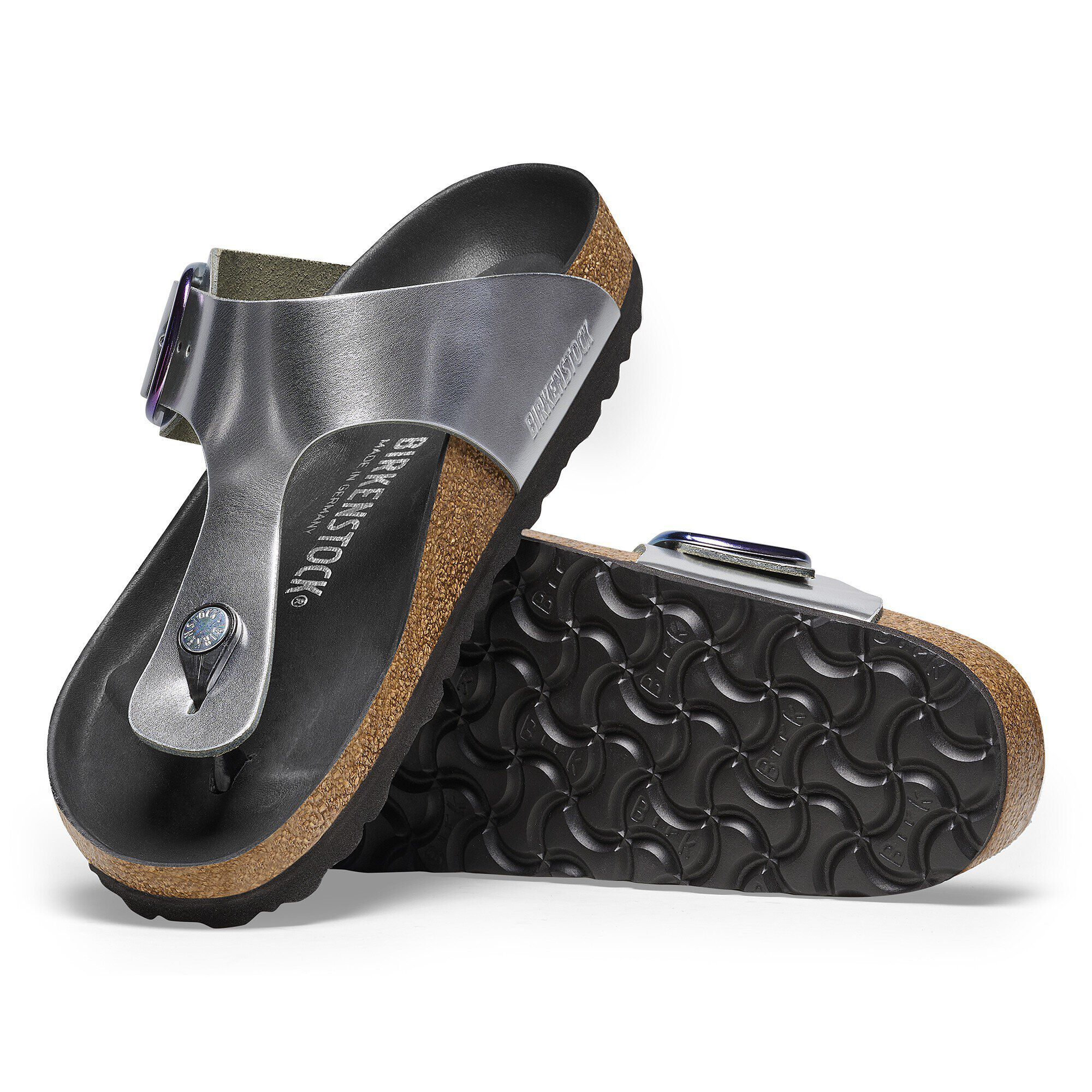 Birkenstock gizeh black metallic on sale