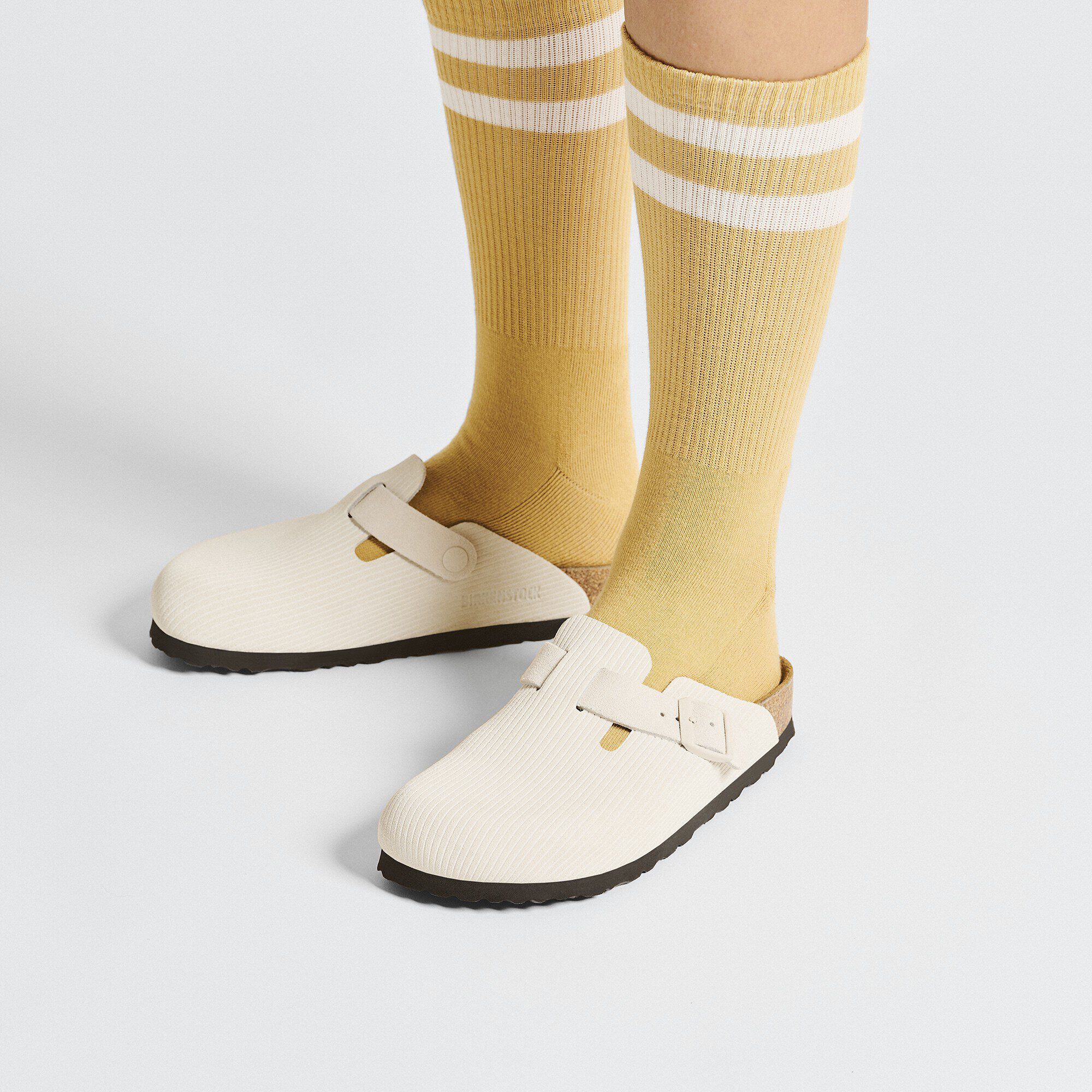 Boston Suede Embossed Corduroy Antique White | BIRKENSTOCK Boston Suede Embossed Corduroy Antique White | BIRKENSTOCK