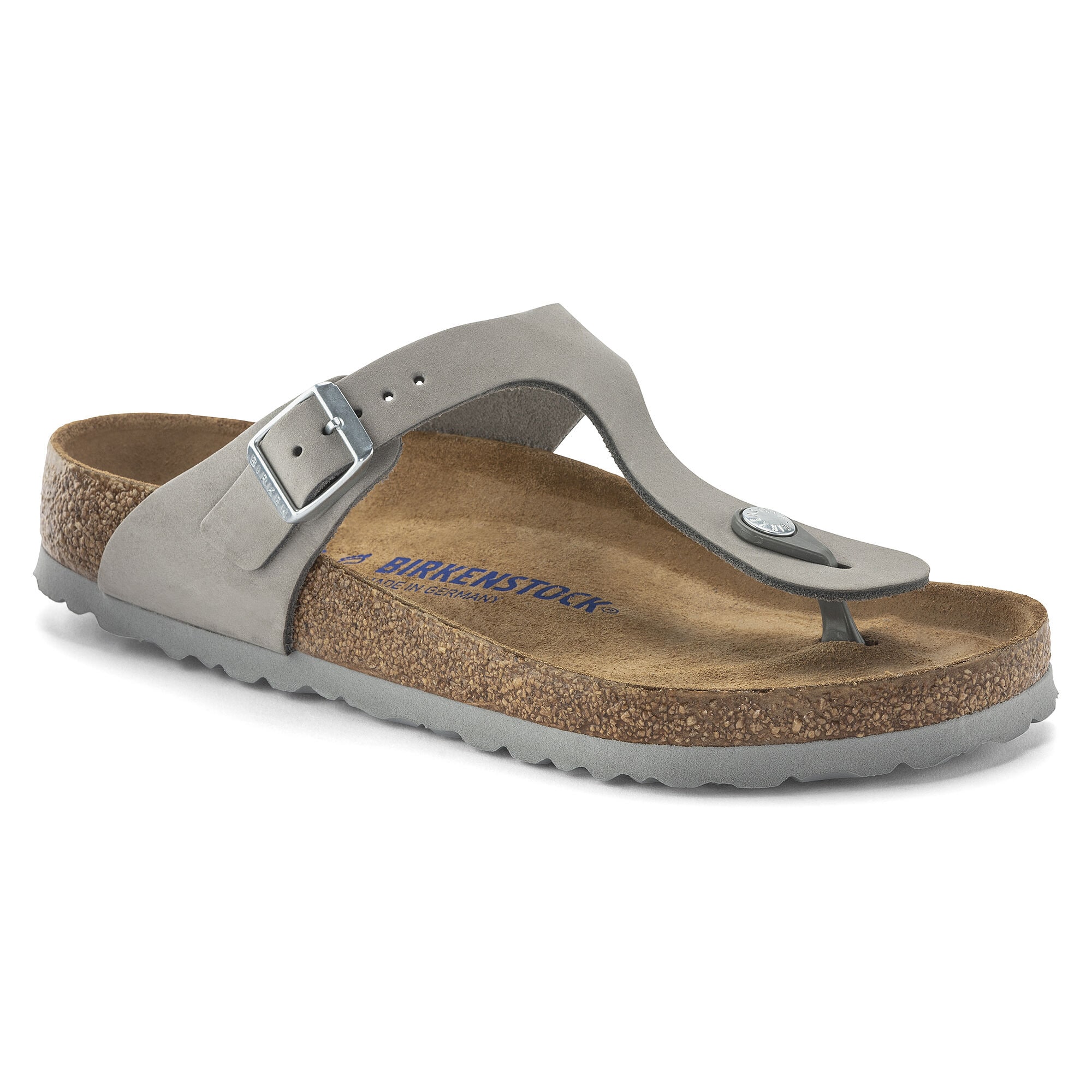Gizeh Soft Footbed Nubuck Leather Dove Gray BIRKENSTOCK