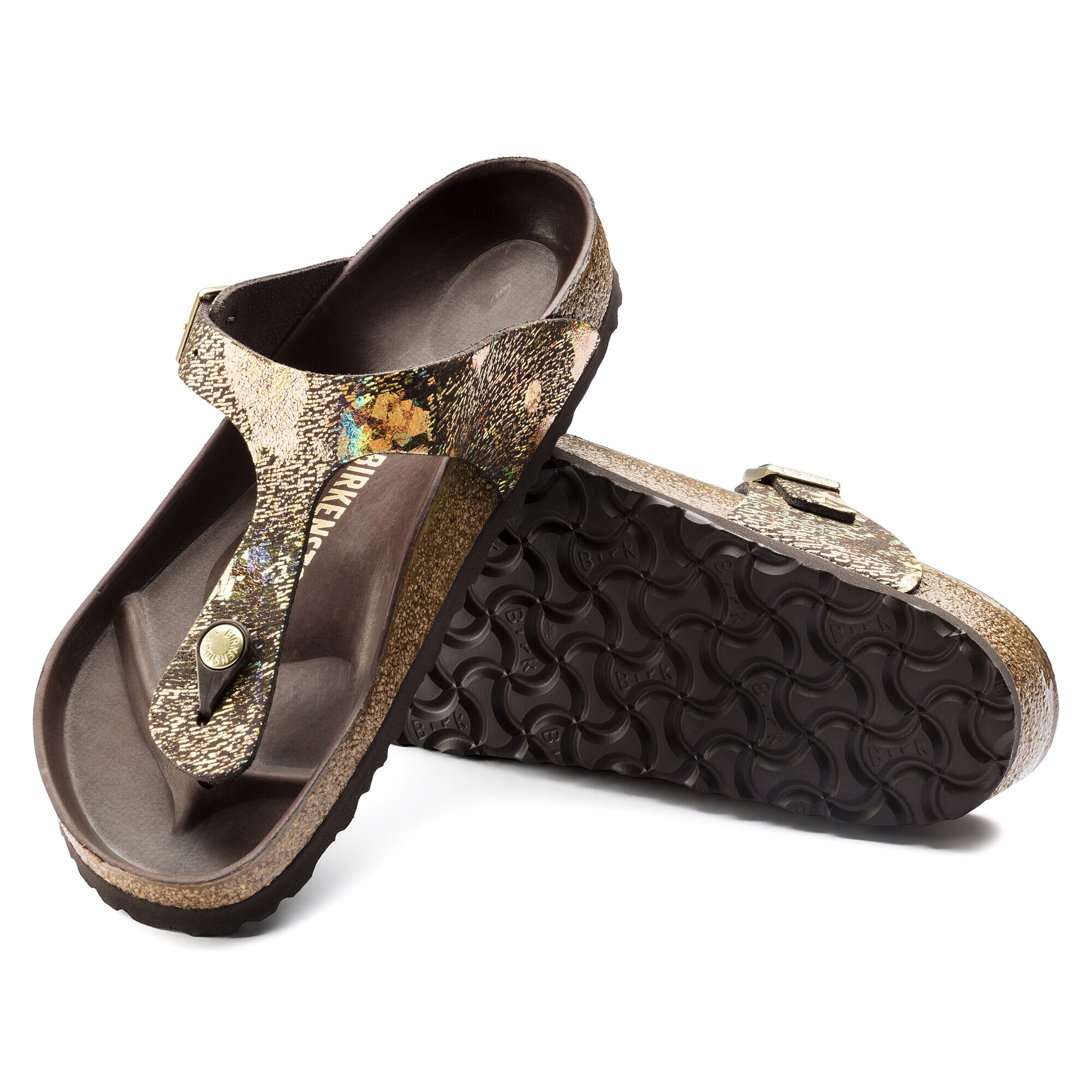 birkenstock gizeh spottedGizeh Natural Leather Spotted Metallic