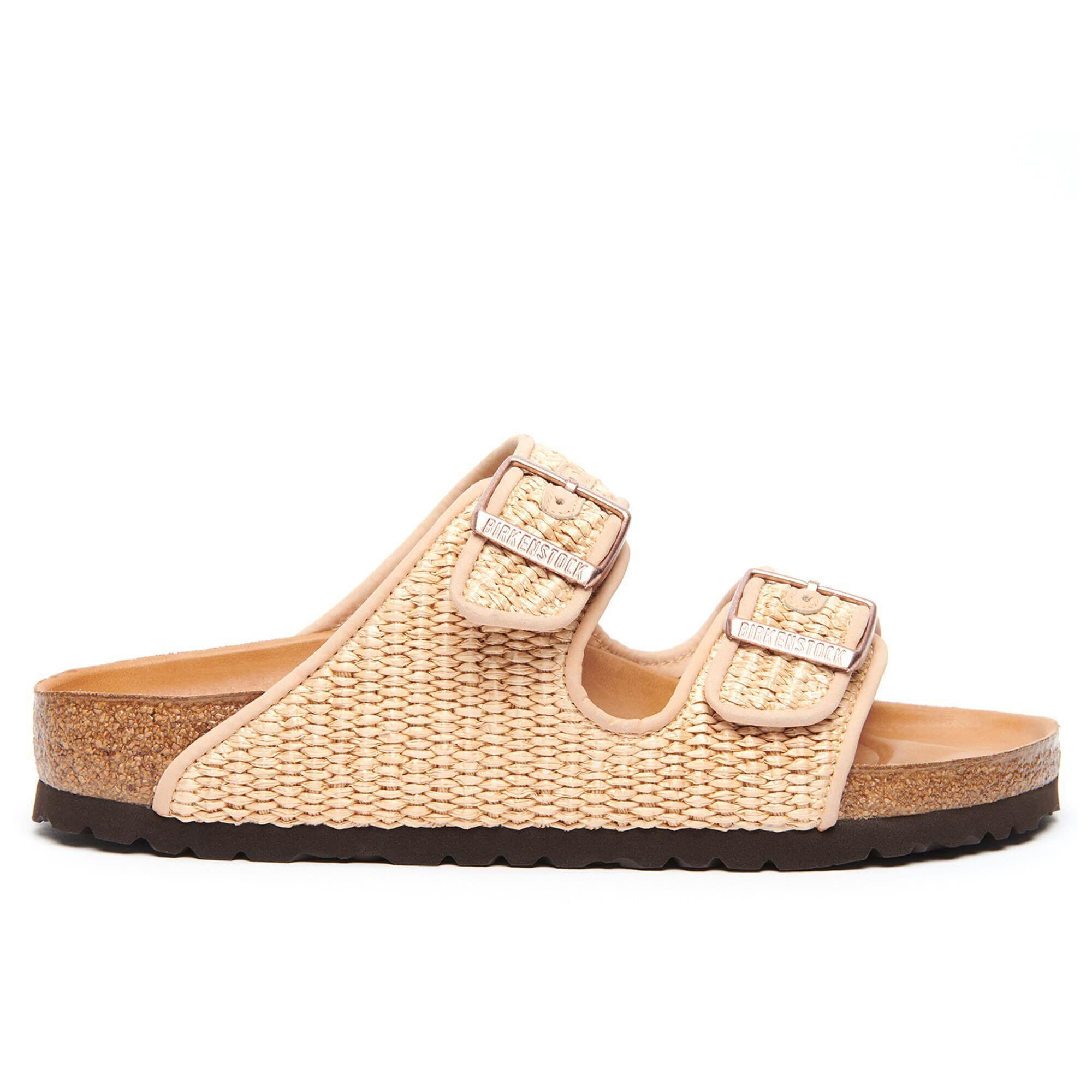 Birkenstock arizona deals raffia sandals