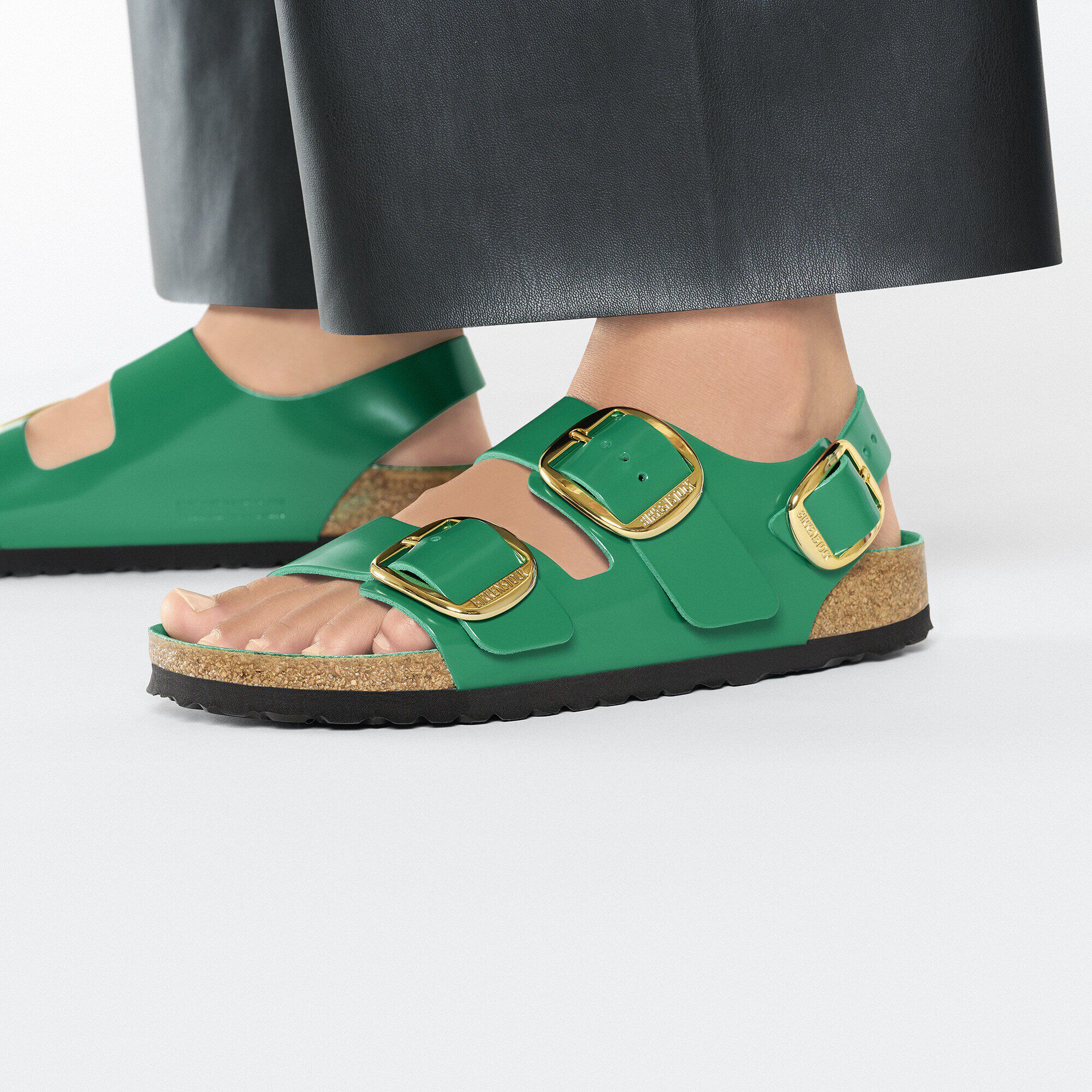 Milano Big Buckle Natural Leather Patent High Shine Digital