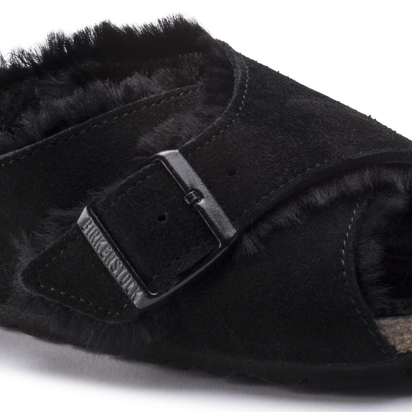 Arosa Shearling Suede Leather Black | BIRKENSTOCK