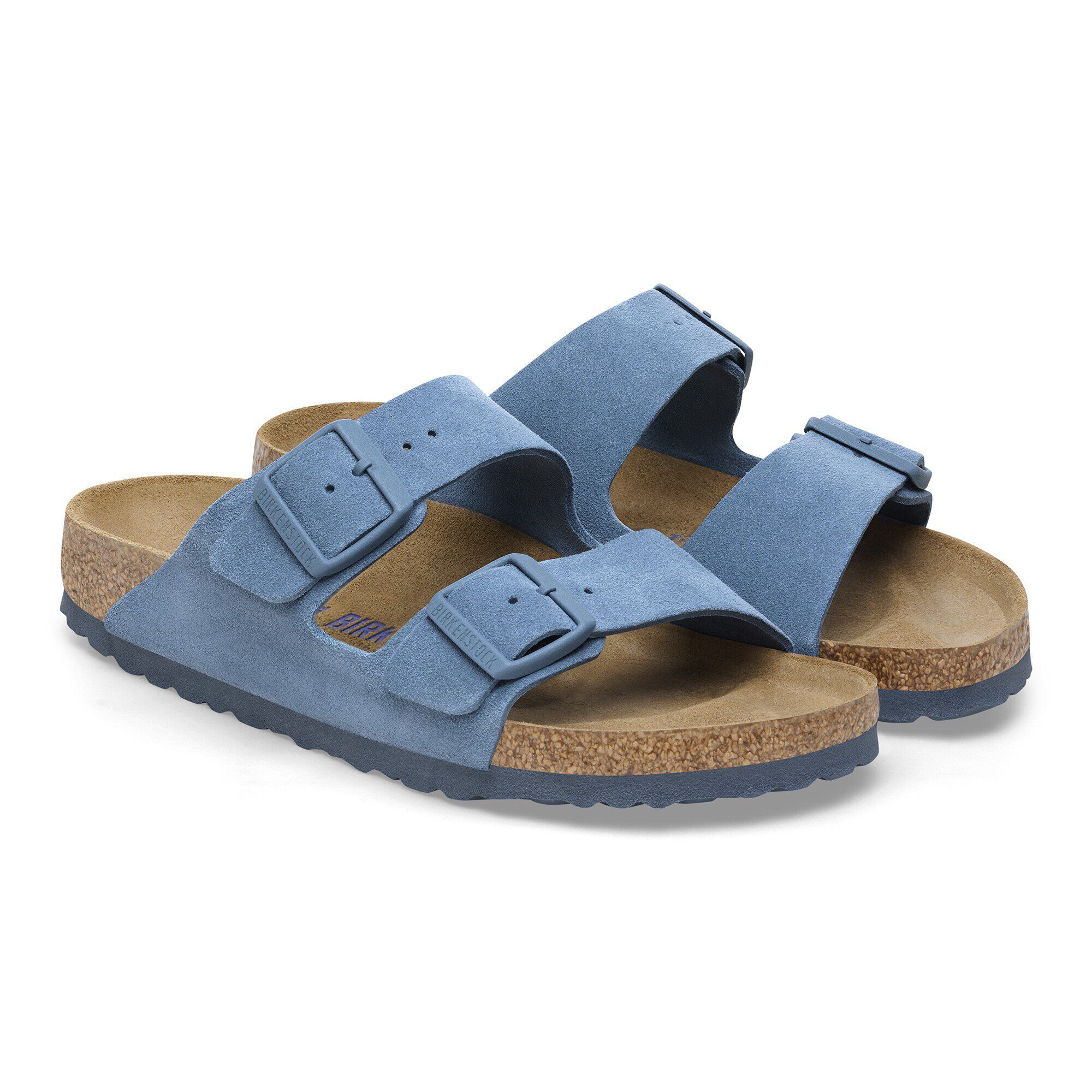 Arizona Soft Footbed Suede Leather Elemental Blue BIRKENSTOCK