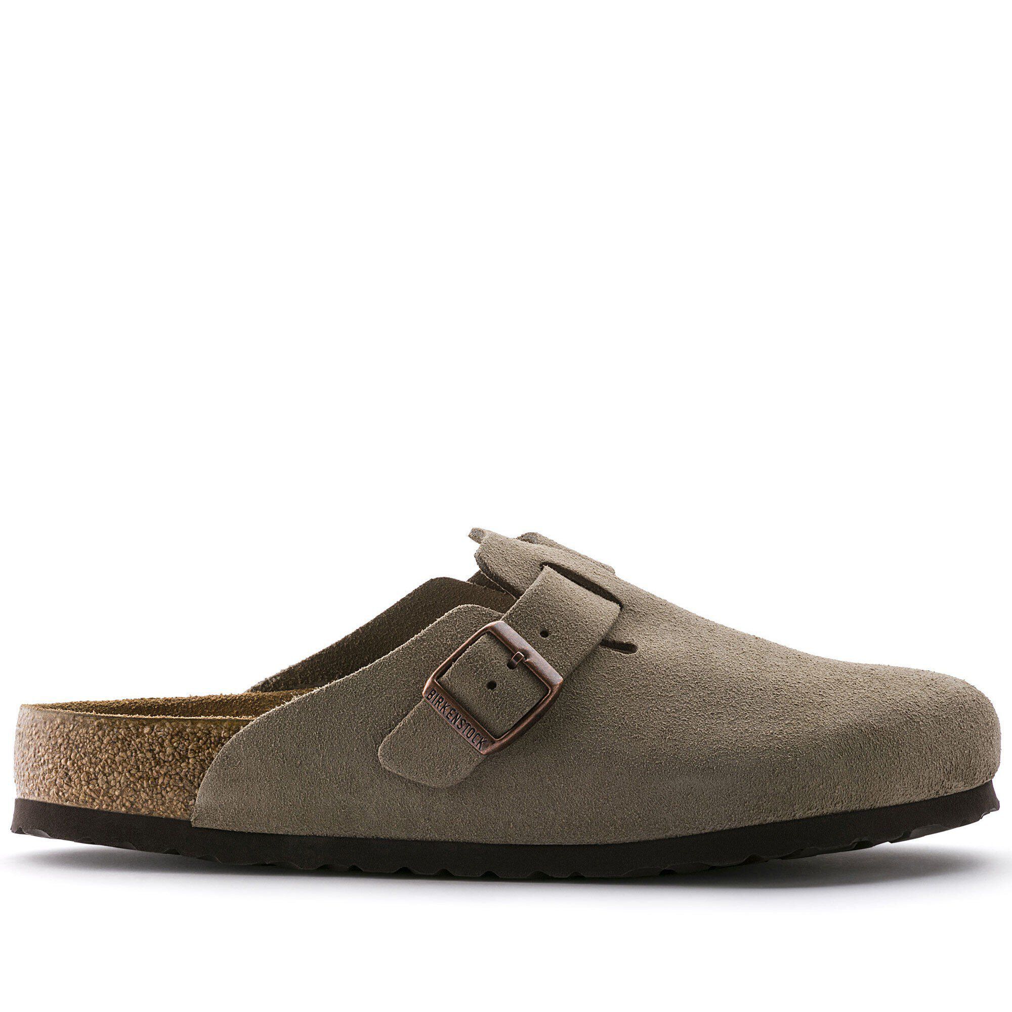 Boston Soft Footbed Suede Leather Taupe | BIRKENSTOCK