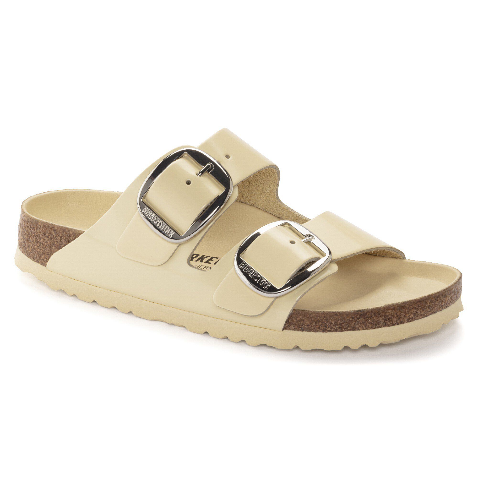 Arizona Big Buckle Natural Leather Patent High Shine Digital Green |  BIRKENSTOCK