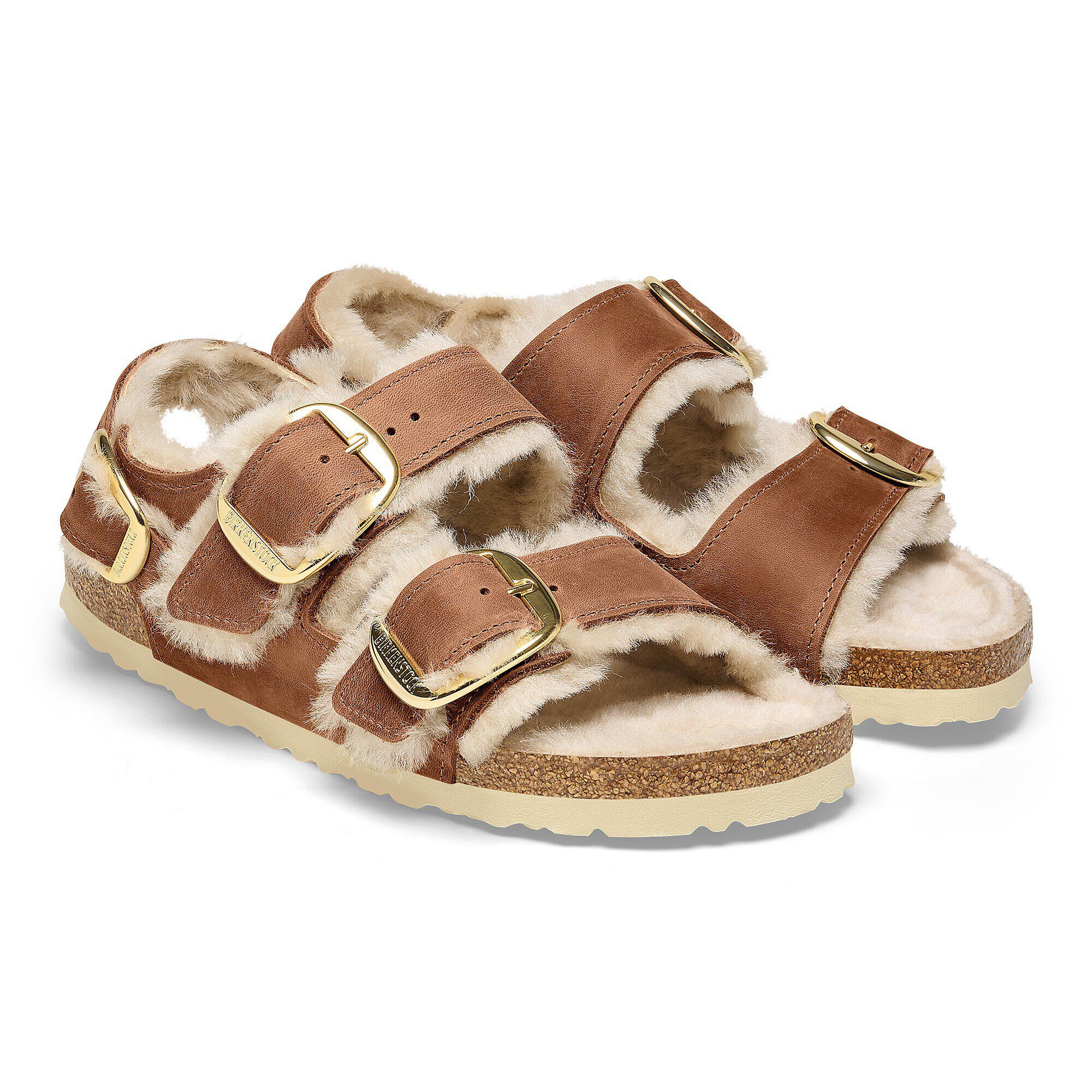 BIRKENSTOCKビルケンシュトックMilano Shearling Sandalサンダル Milano Big Buckle Shearling Oiled Leather Midnight Blue