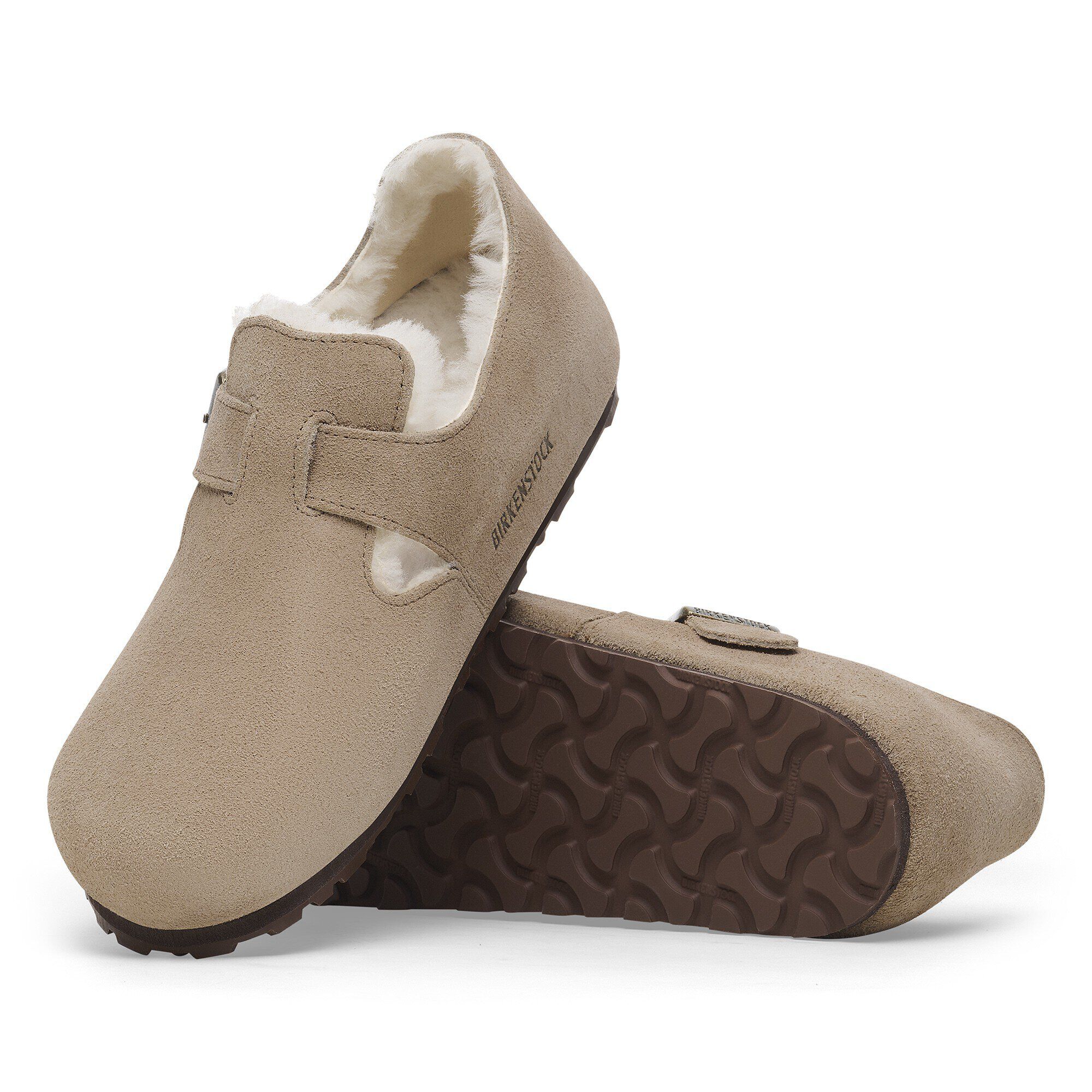 London Shearling Suede Leather Taupe | BIRKENSTOCK
