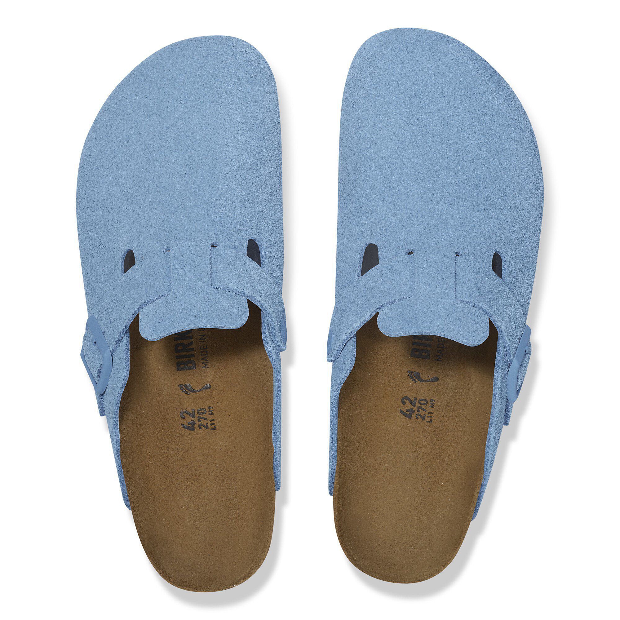 美品 BIRKENSTOCK BOSTON 43 スカイブルー Boston Suede Leather Sky Blue | BIRKENSTOCK
