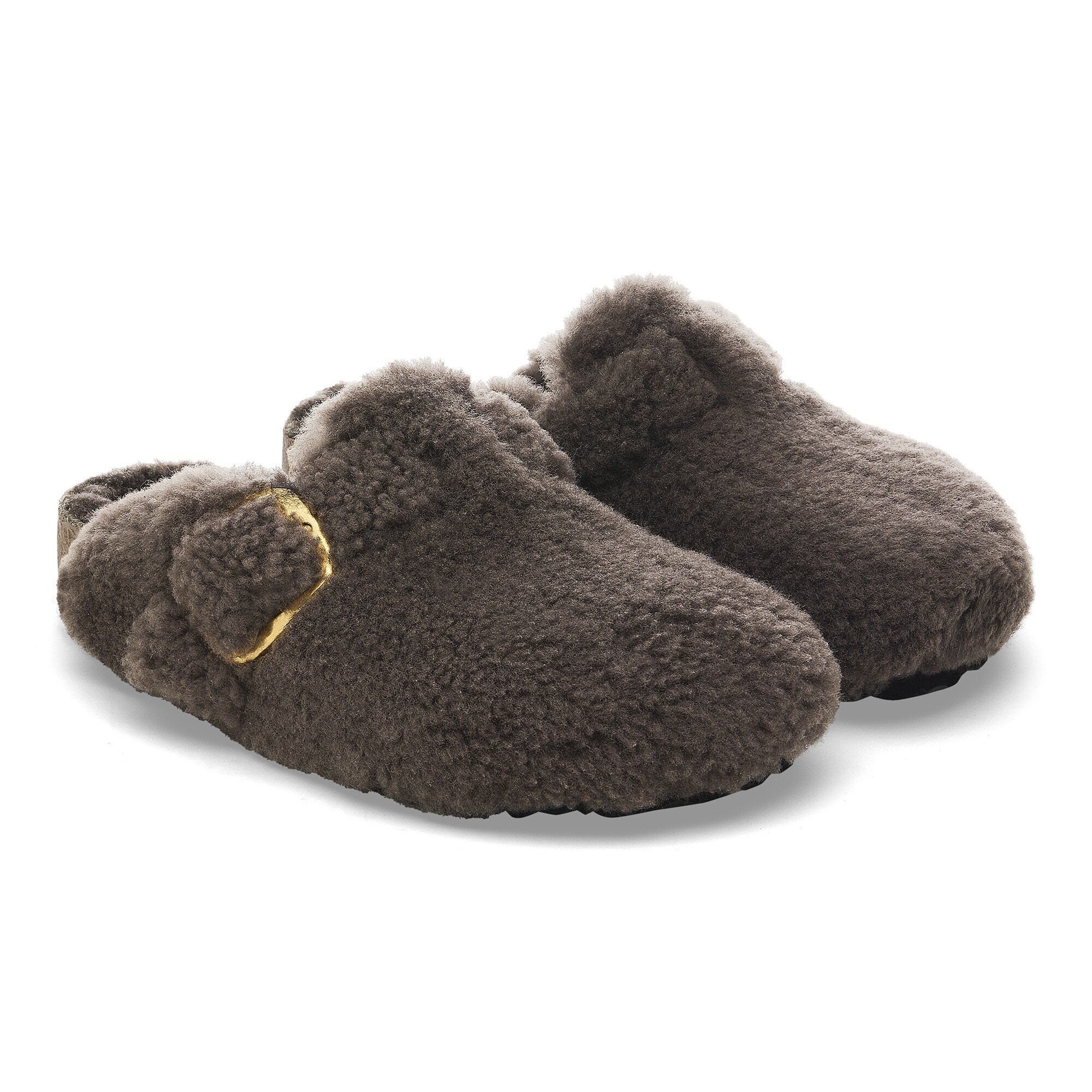 ★大人気商品★ Big Boston Buckle BIRKENSTOCK | Gray Concrete Shearling 靴