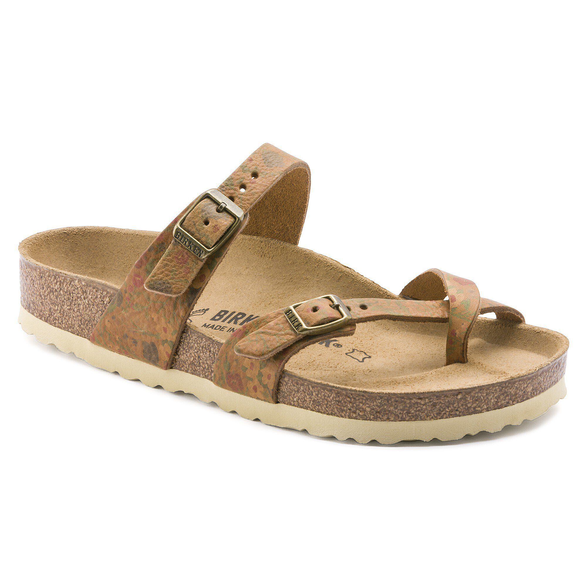Birkenstock siena natural leather vintage flower cognac store