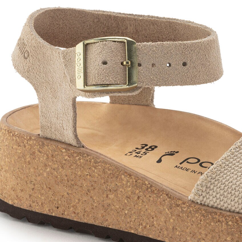 porter Menagerry Remission Glenda Suede Leather/Textile Sandcastle | BIRKENSTOCK