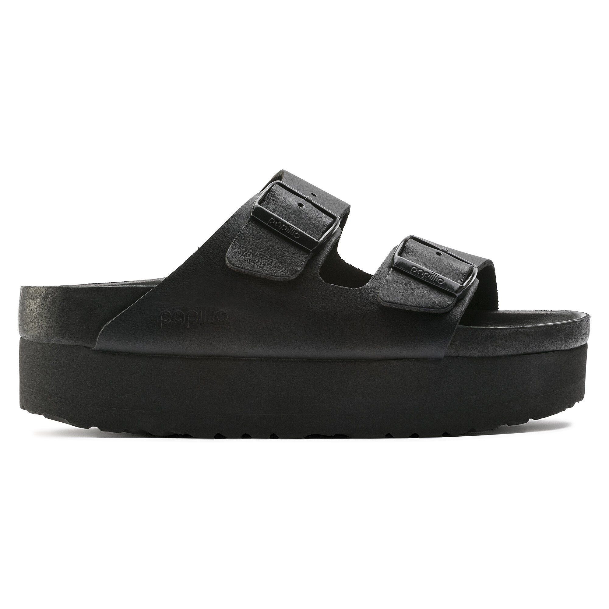 Arizona Platform Leather Black BIRKENSTOCK