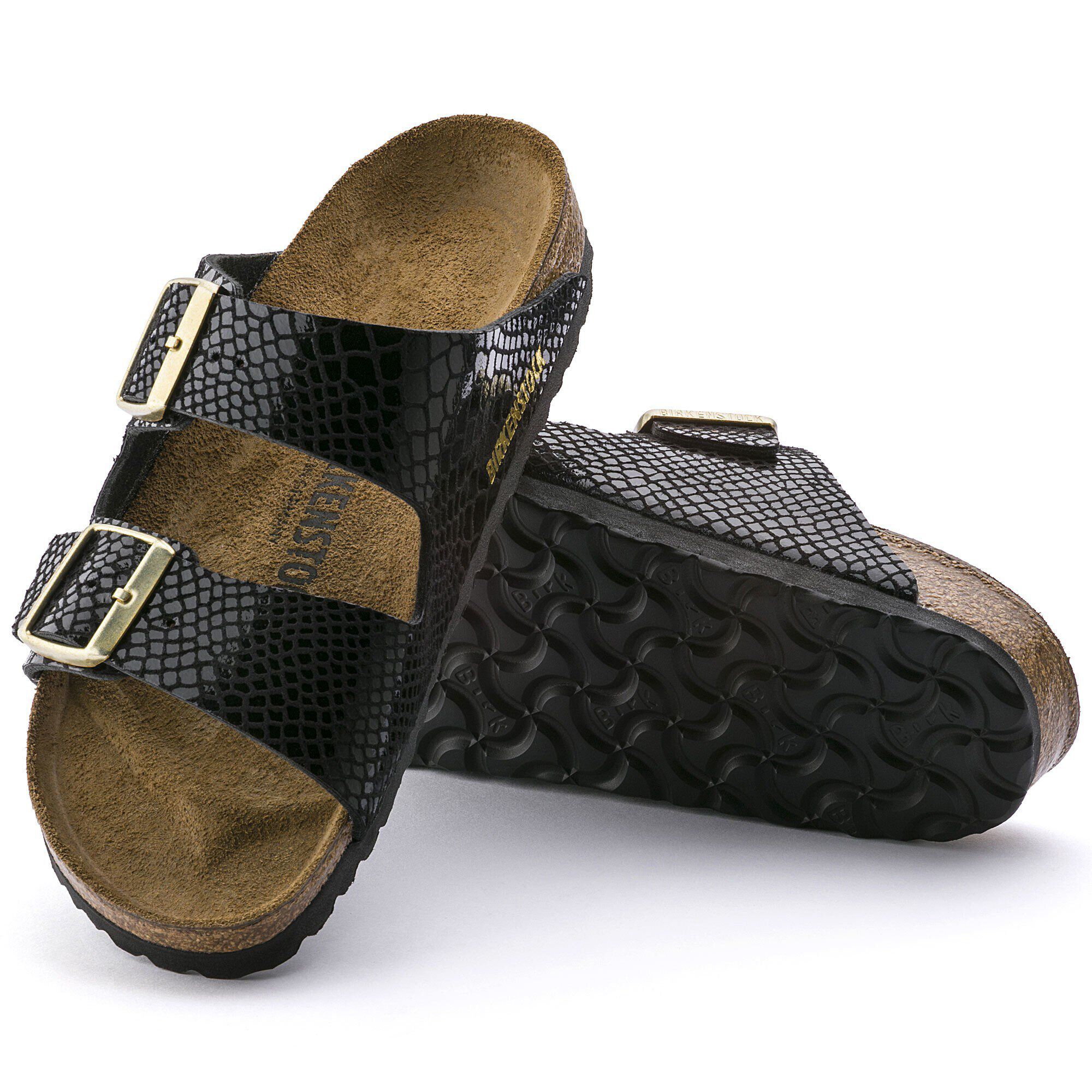 Shiny on sale black birkenstocks