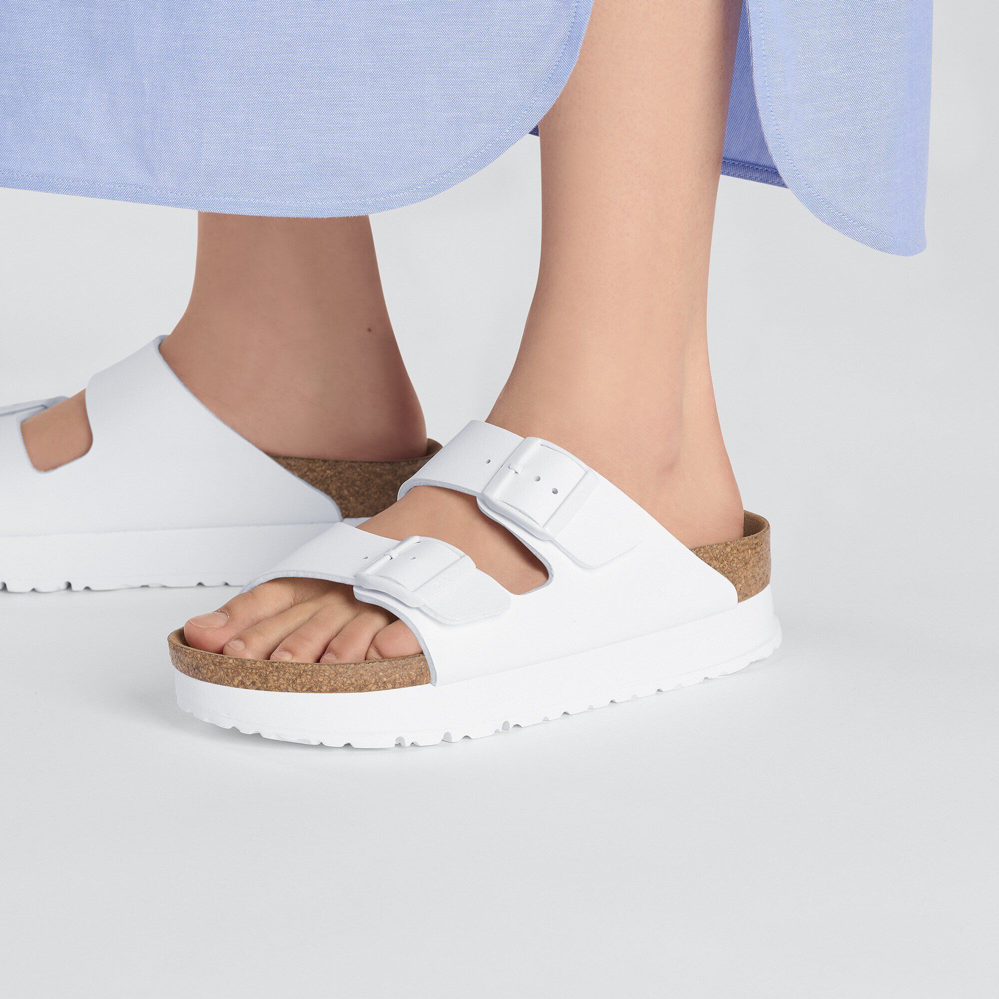 White platform birkenstocks top
