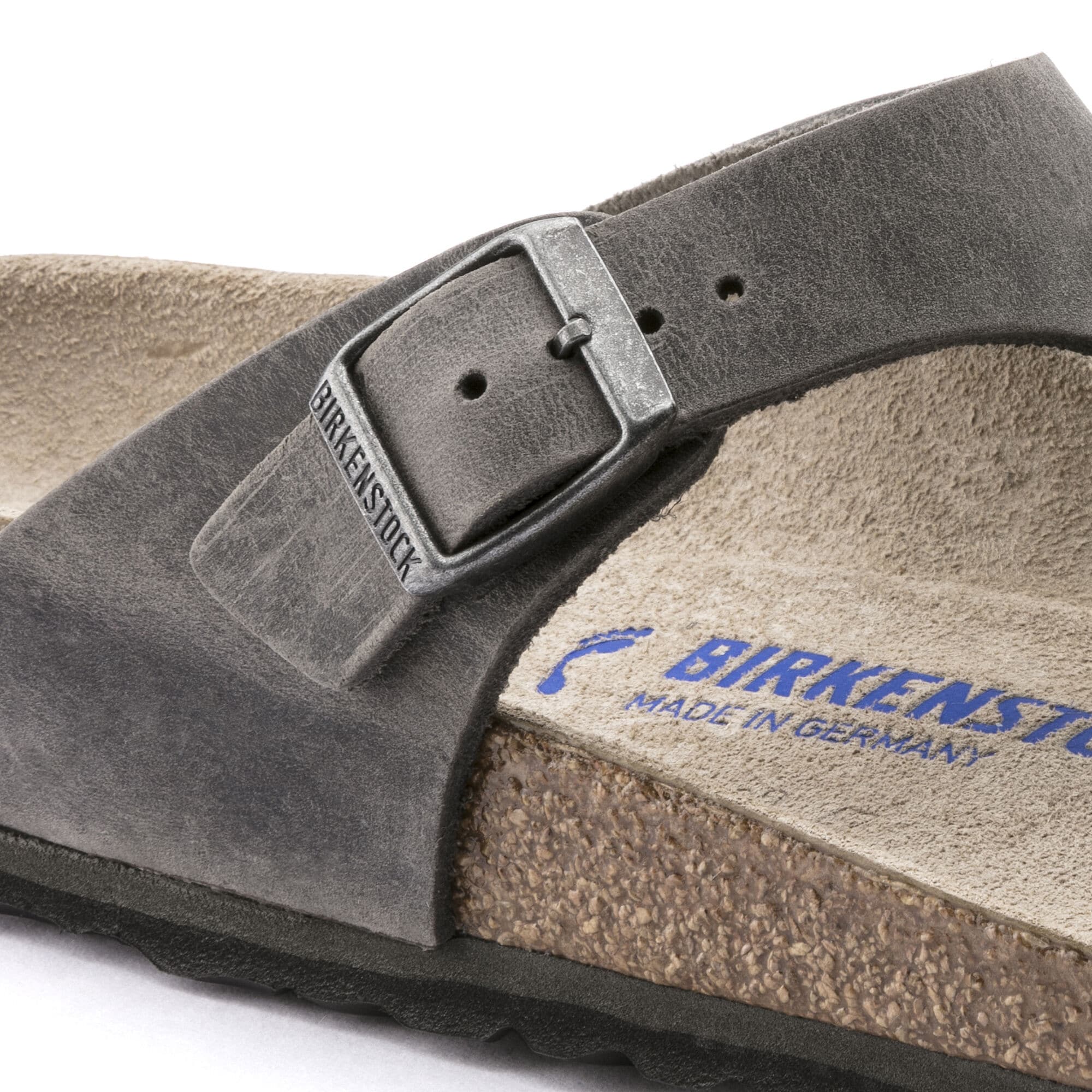 Gizeh Soft Footbed Oiled Leather Iron BIRKENSTOCK