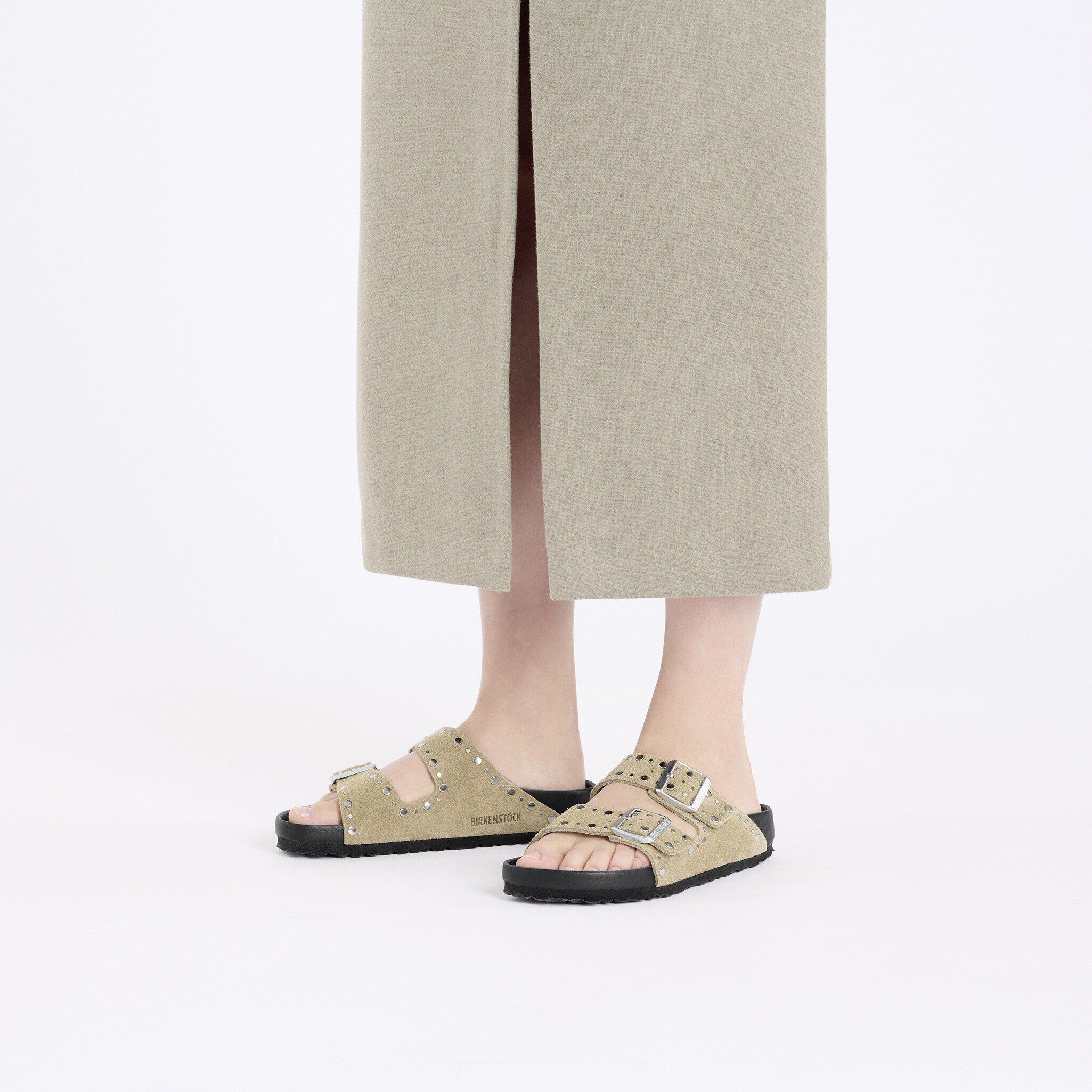 Arizona Rivets Suede Leather Taupe | BIRKENSTOCK