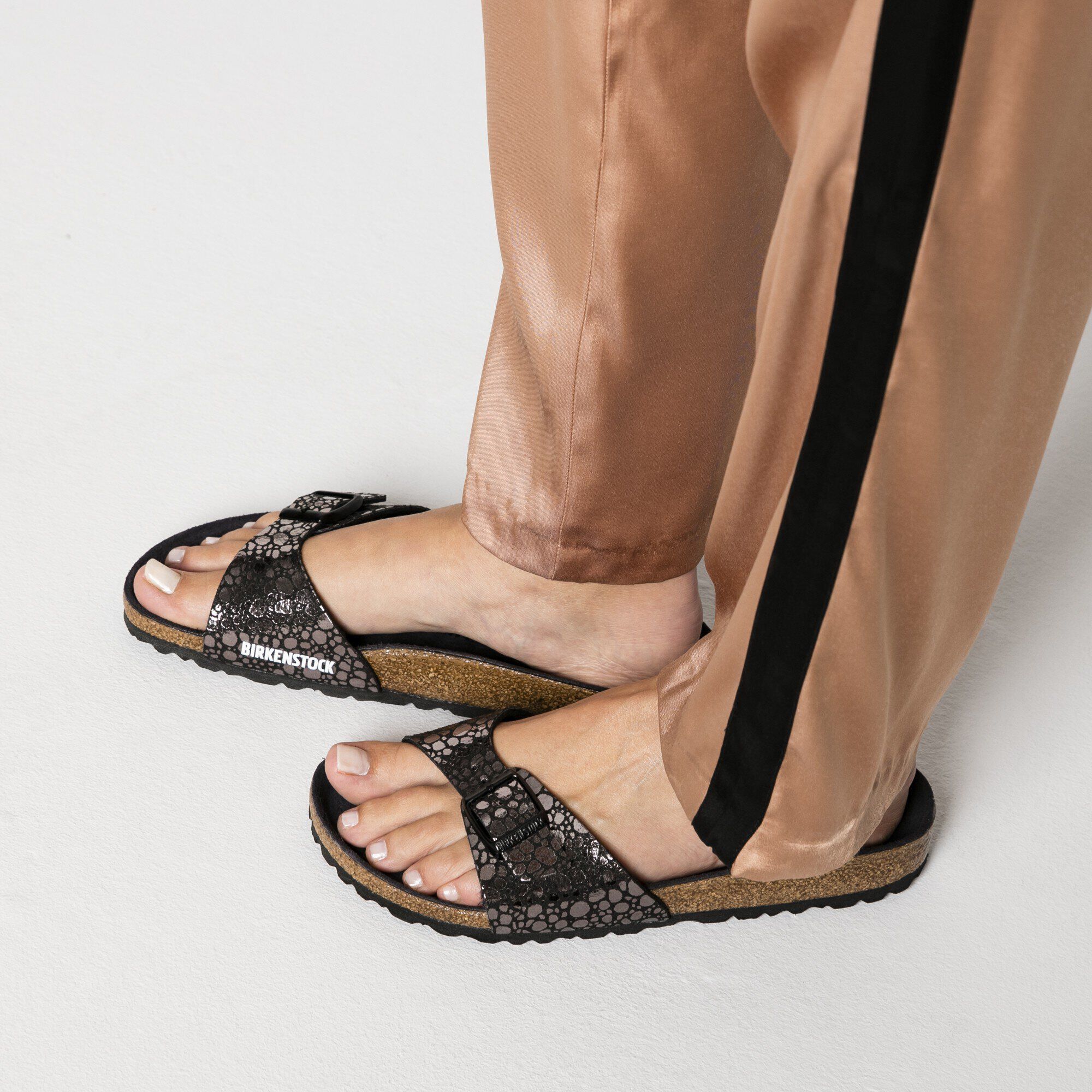Birkenstock madrid metallic stones black shop