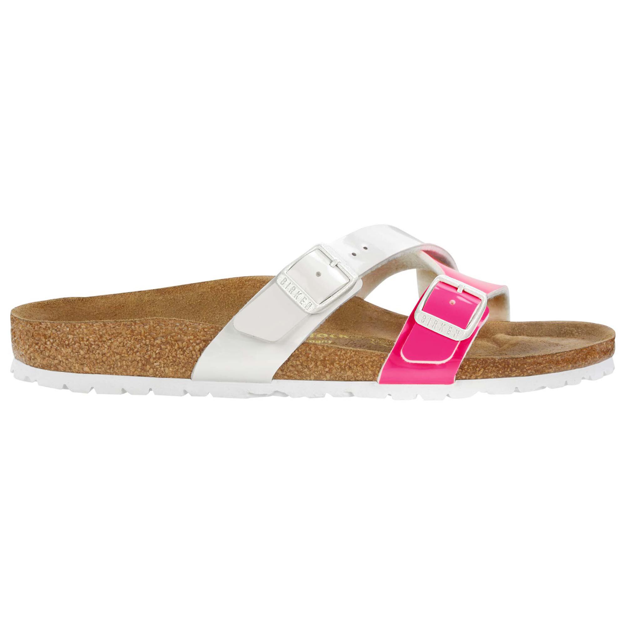 Yao Birko Flor Patent Neon Pink White Patent BIRKENSTOCK