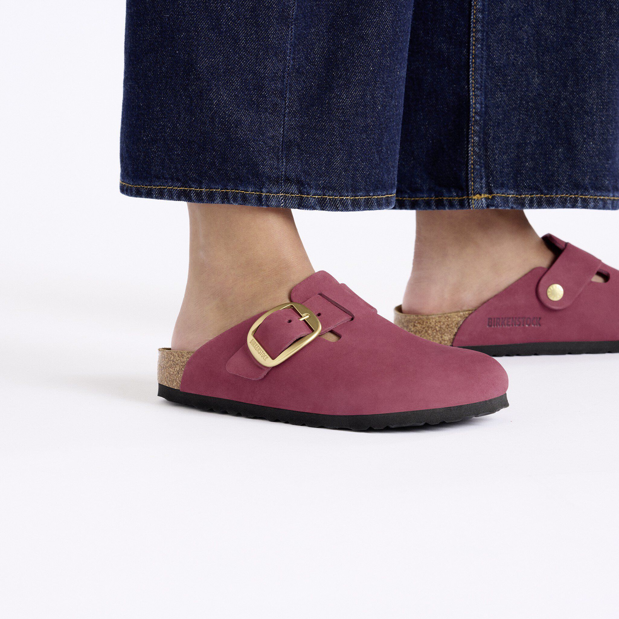 Boston Big Buckle Nubuck Leather Berry Crush | BIRKENSTOCK