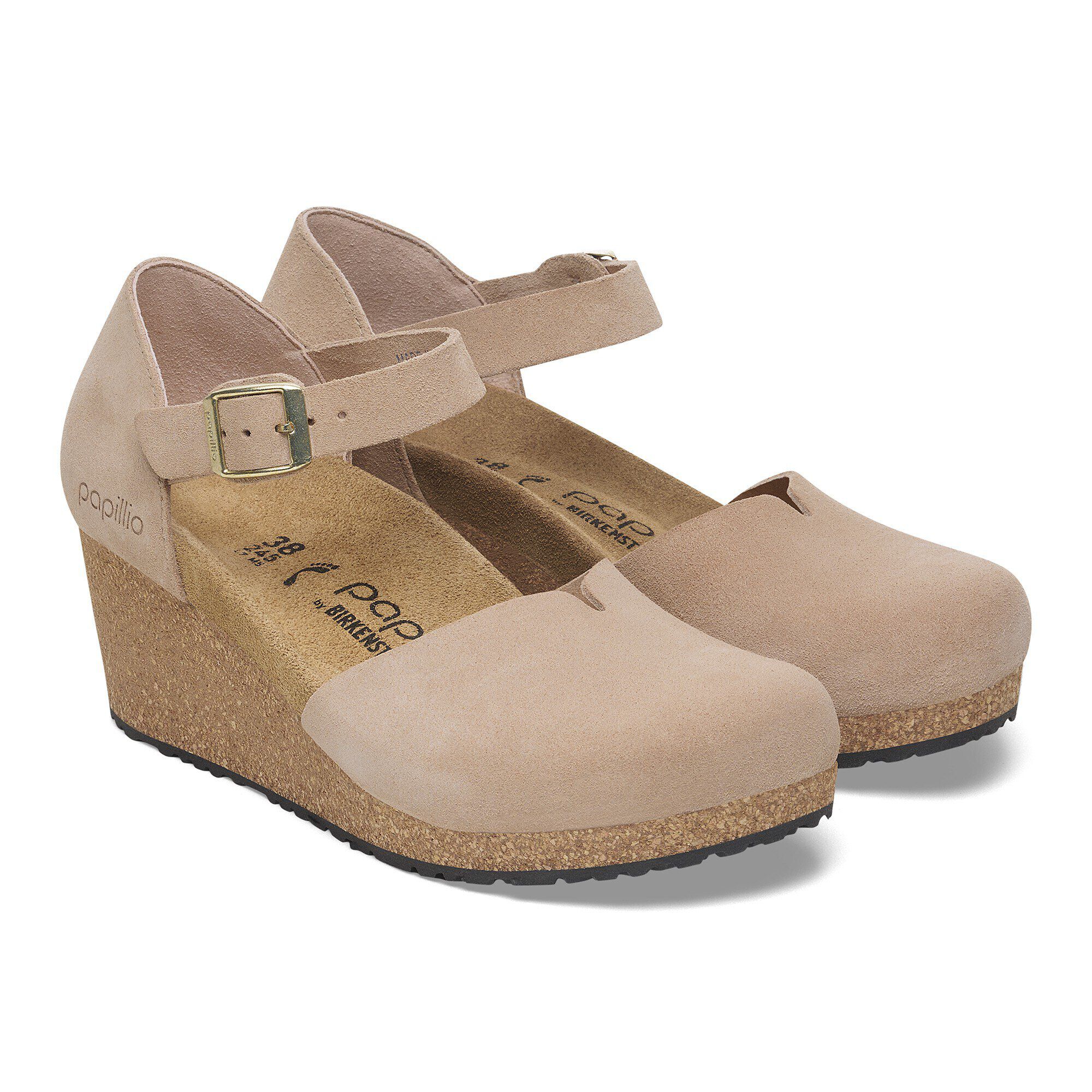 美品　BIRKENSTOCK Papillio Mary 37 Birkenstock Papillio Mary Jane Wedge Plateau Ankle Strap