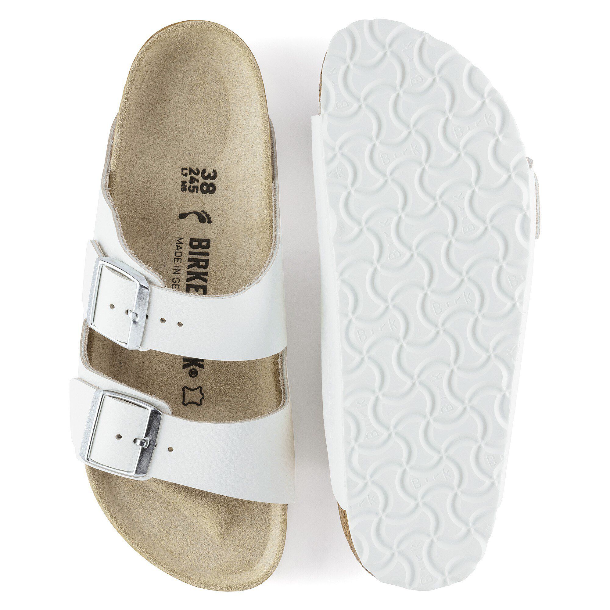 Birkenstock arizona hotsell natural leather white