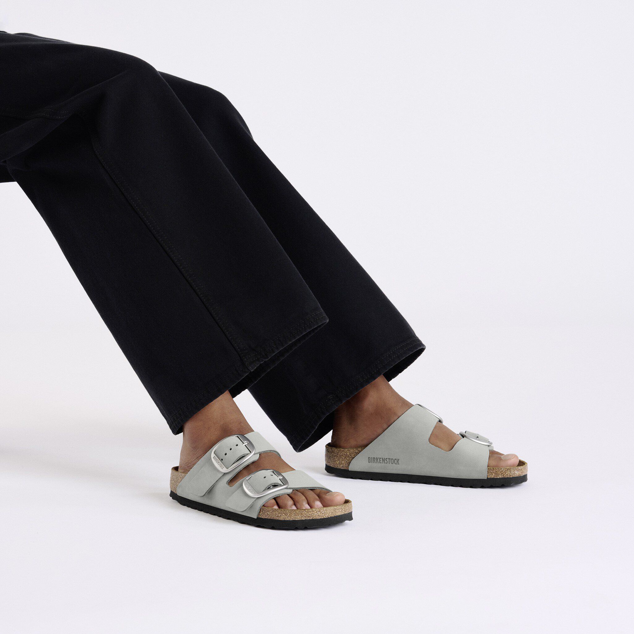 Arizona Big Buckle Nubuck Leather Pure Sage | BIRKENSTOCK