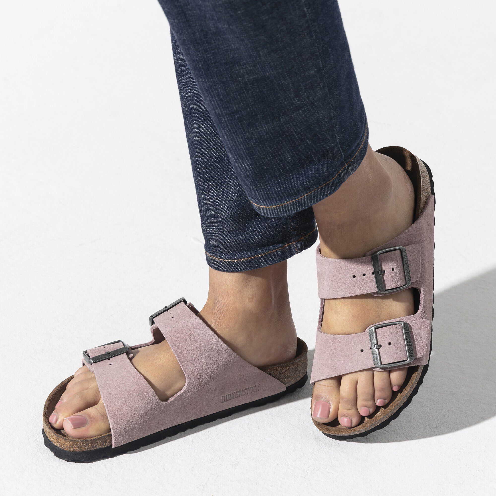 Arizona Soft Footbed Suede Leather Lavender Blush BIRKENSTOCK