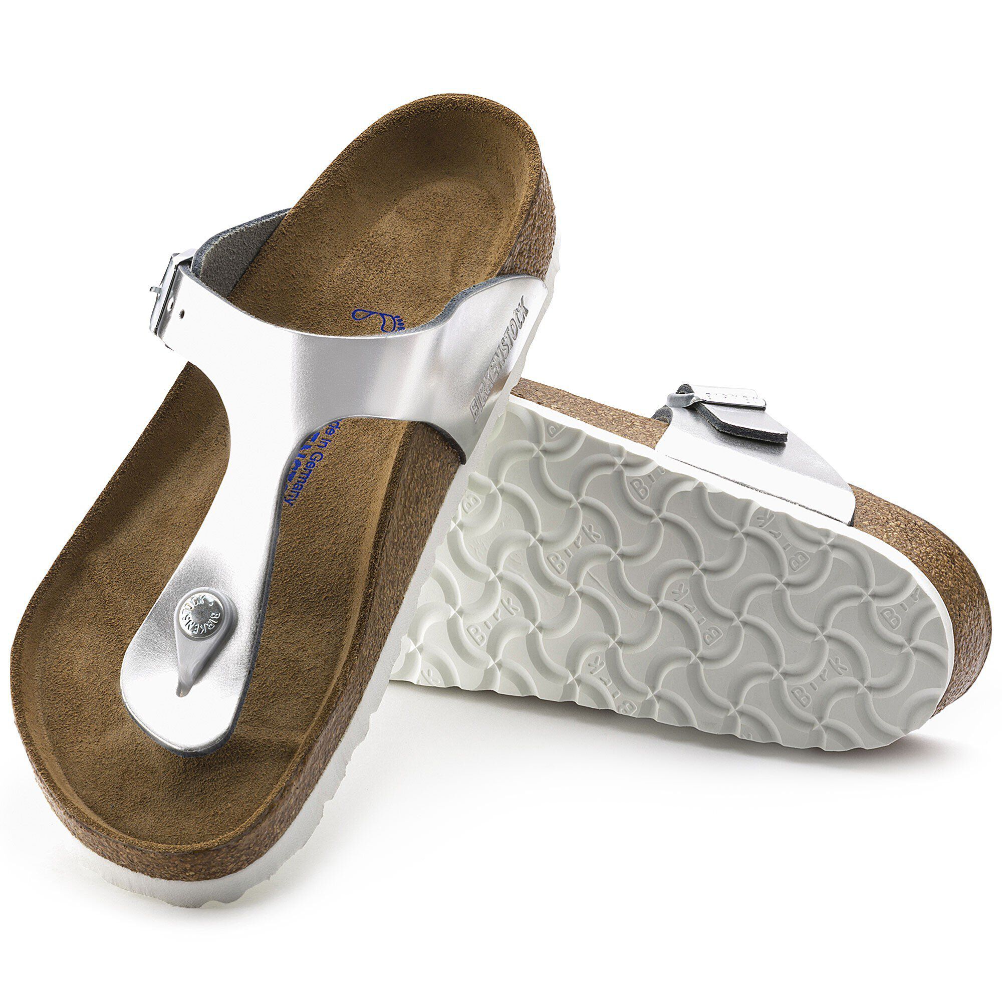 Silver gizeh birkenstocks top