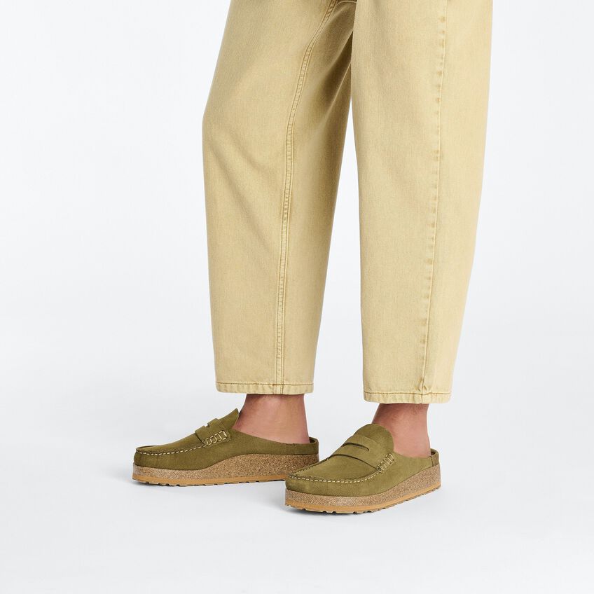 Naples Suede Leather Pine Green