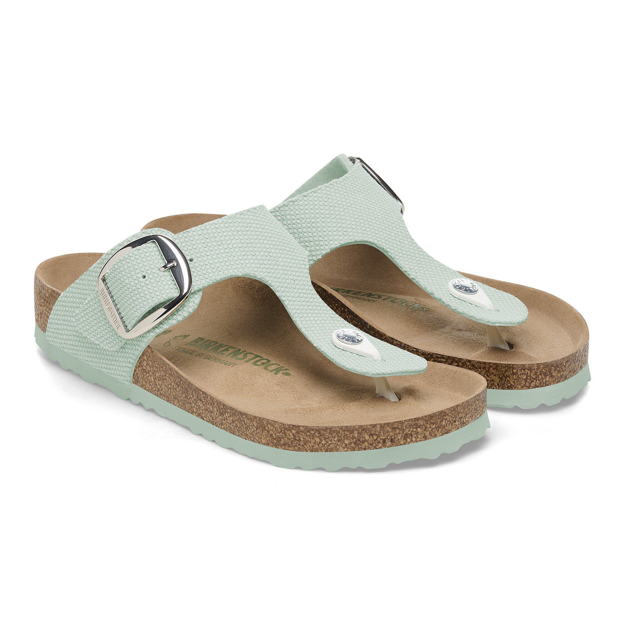 Gizeh Vegan Big Buckle Textile Canvas Surf Green | BIRKENSTOCK