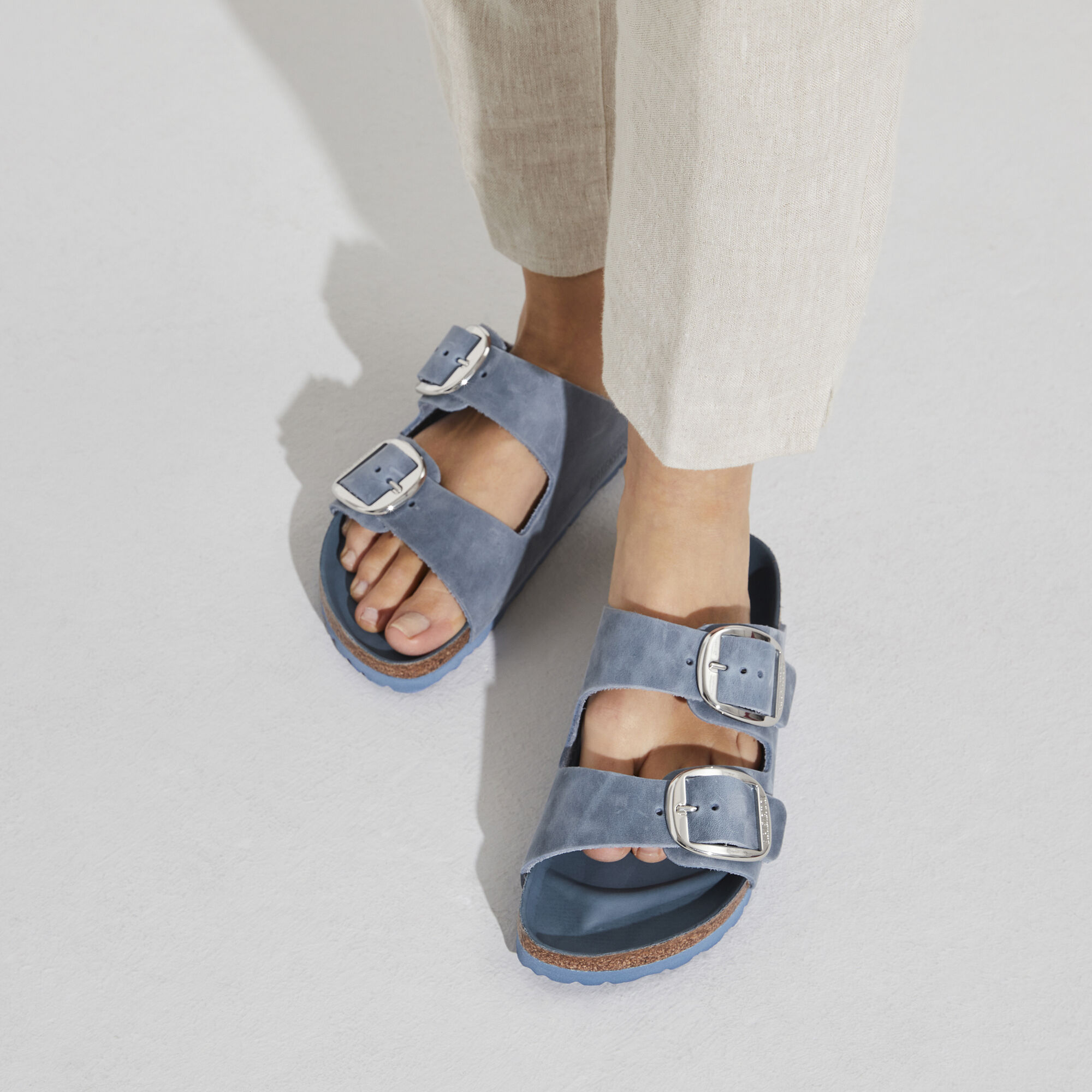 arizona big buckle oiled leather blue