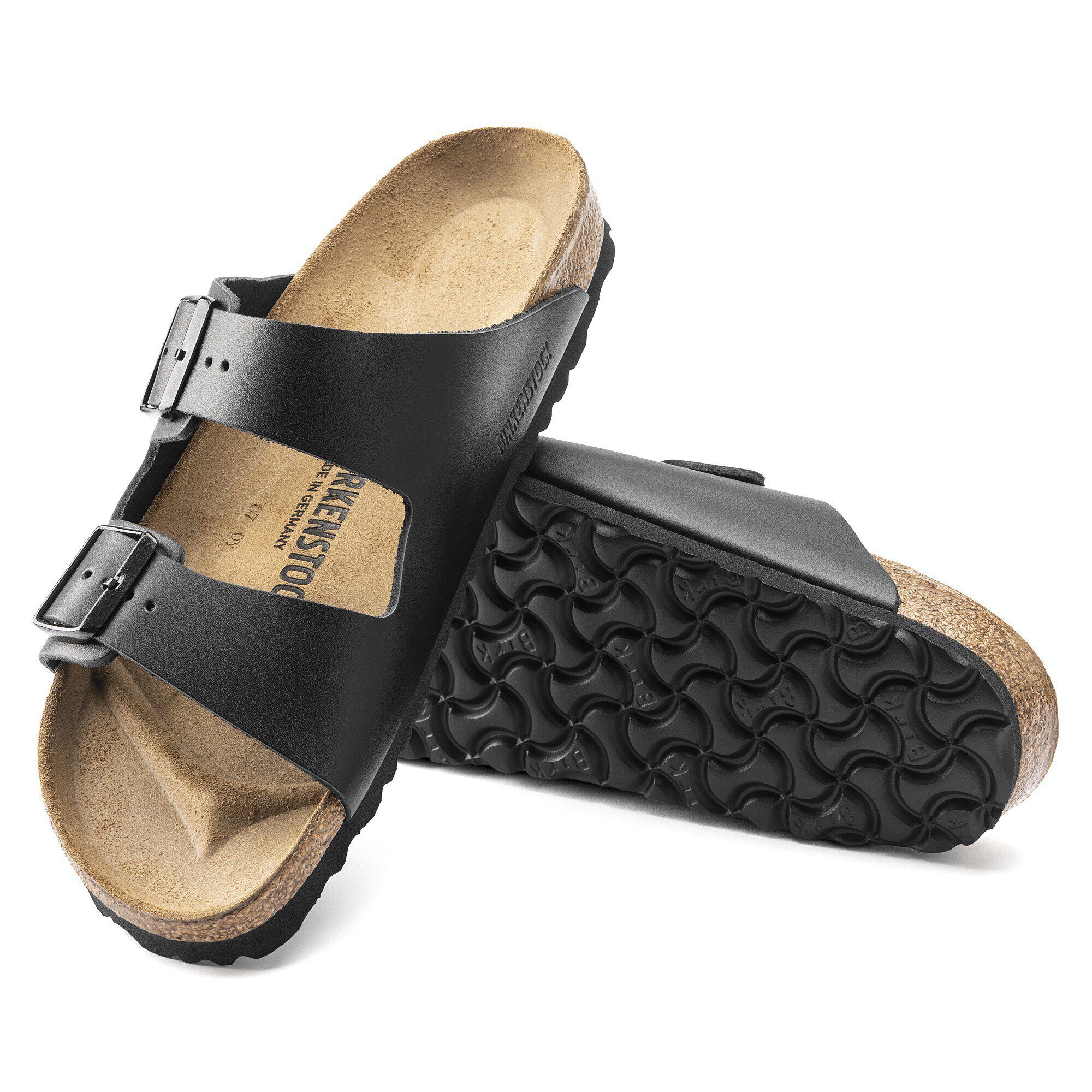 Birkenstock arizona natural leather black online