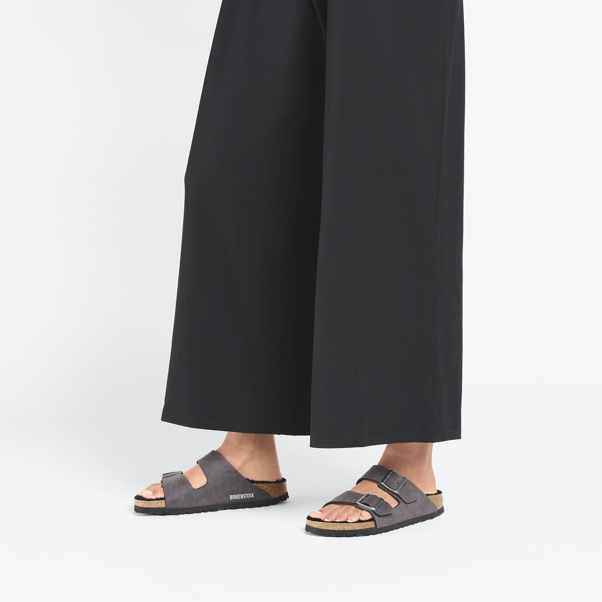 Arizona Shearling Suede Leather Black | BIRKENSTOCK