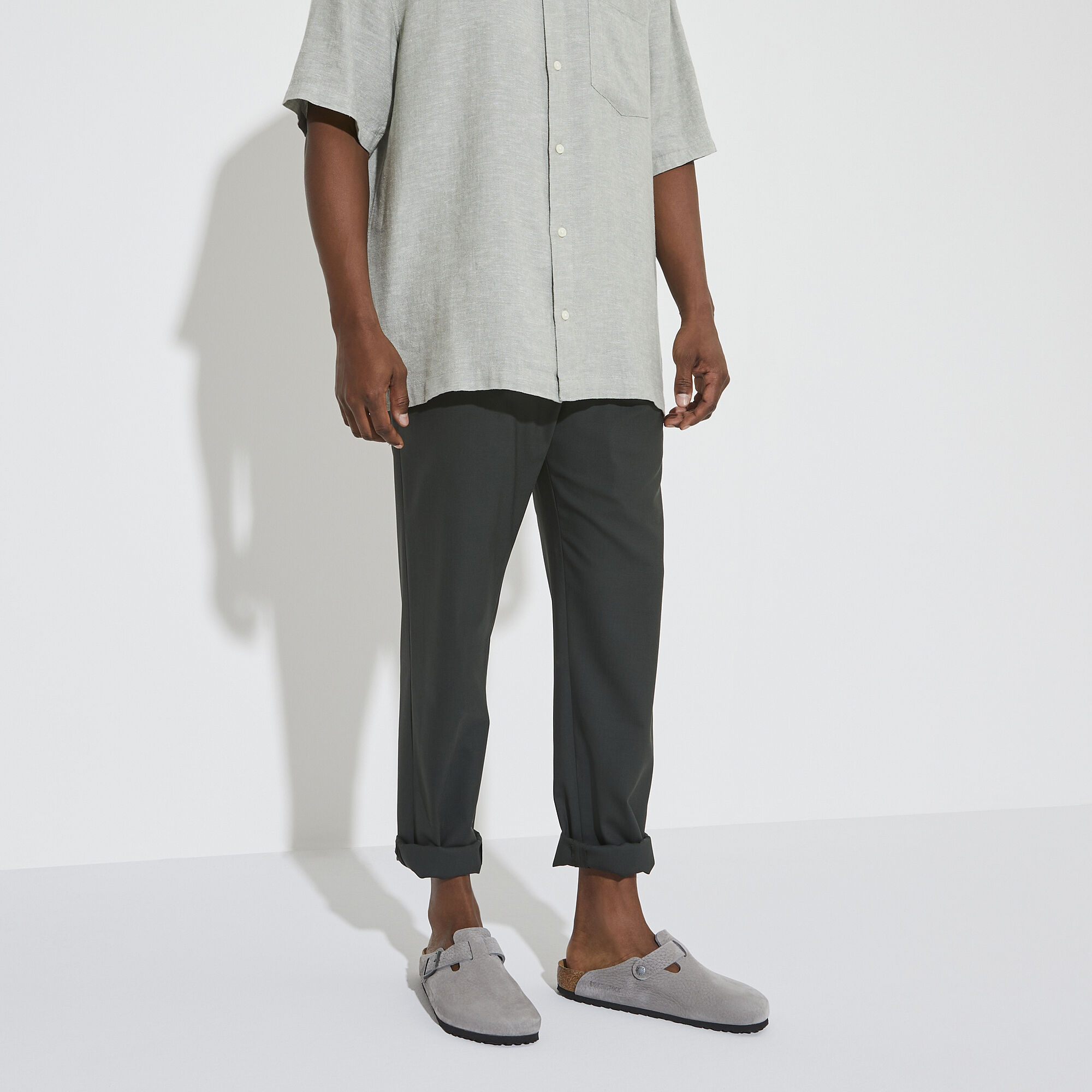 Gray birkenstock clogs store