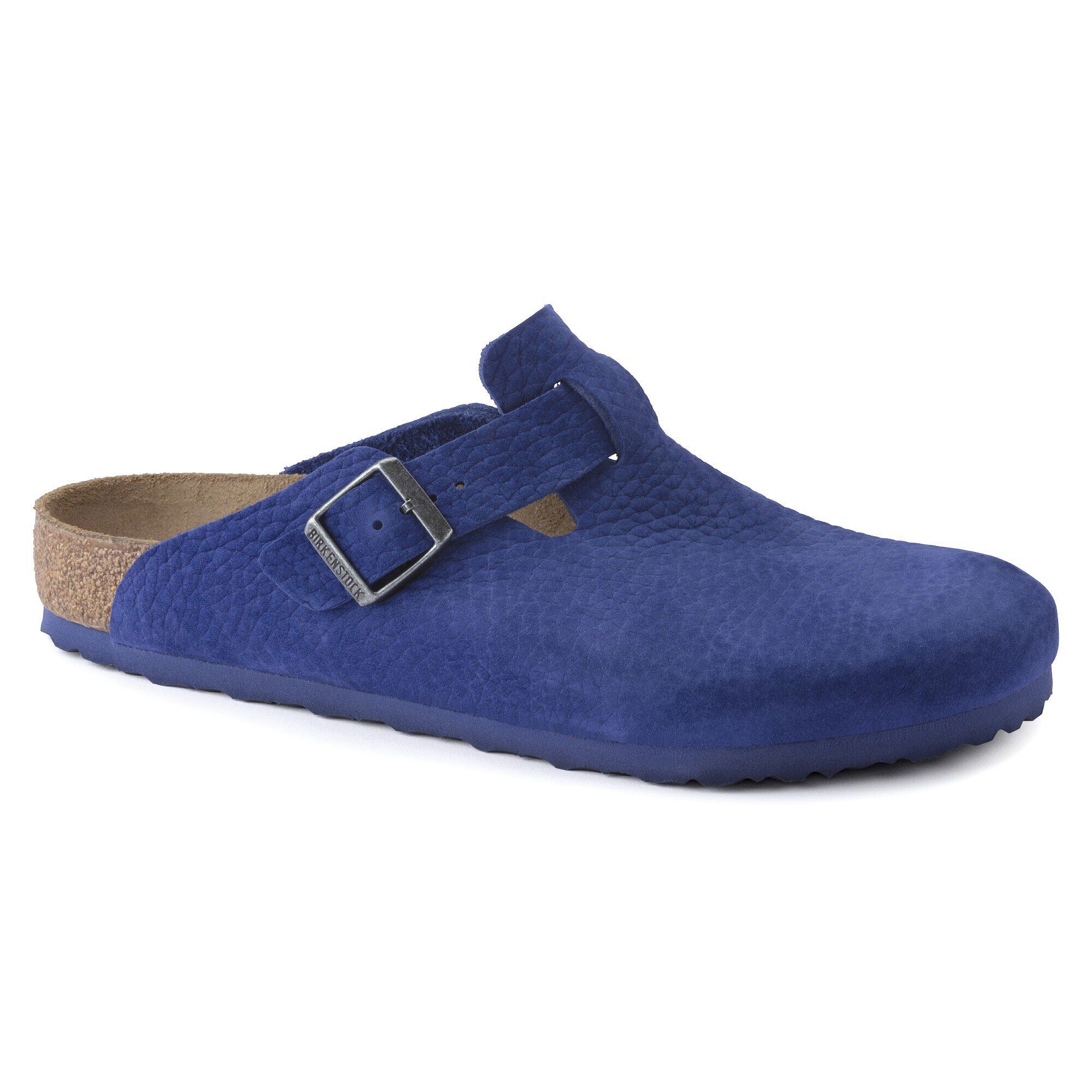 Birkenstock Boston Nubuck Leather Indigo Blue Clogs