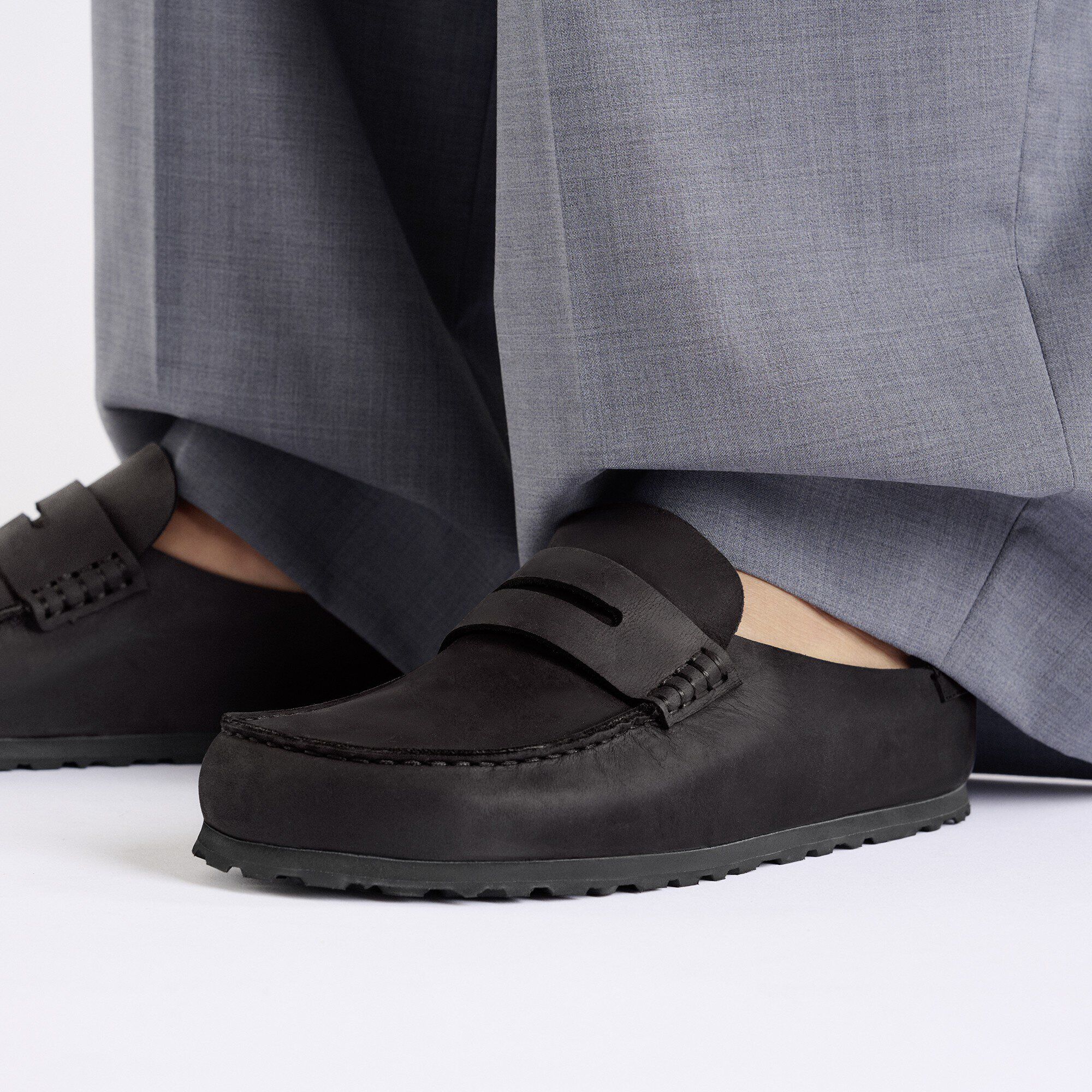 靴 BIRKENSTOCK Naples Wrapped Naples Wrapped Suede Leather Concrete Gray | BIRKENSTOCK