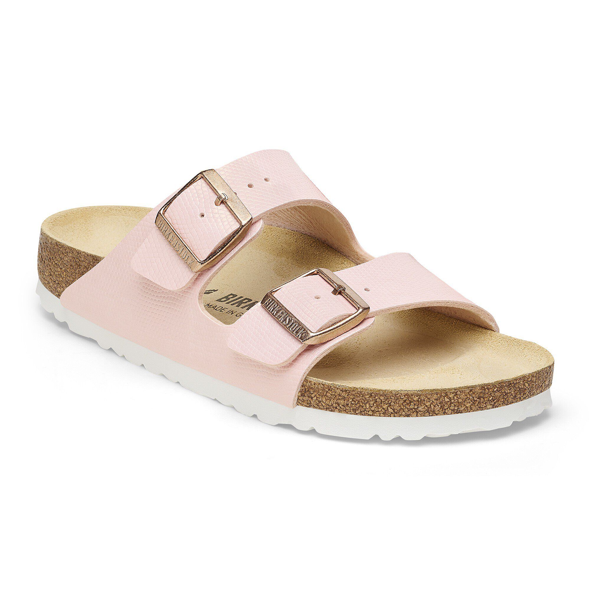 Arizona Birko-Flor Embossed Shiny Light Rose | BIRKENSTOCK
