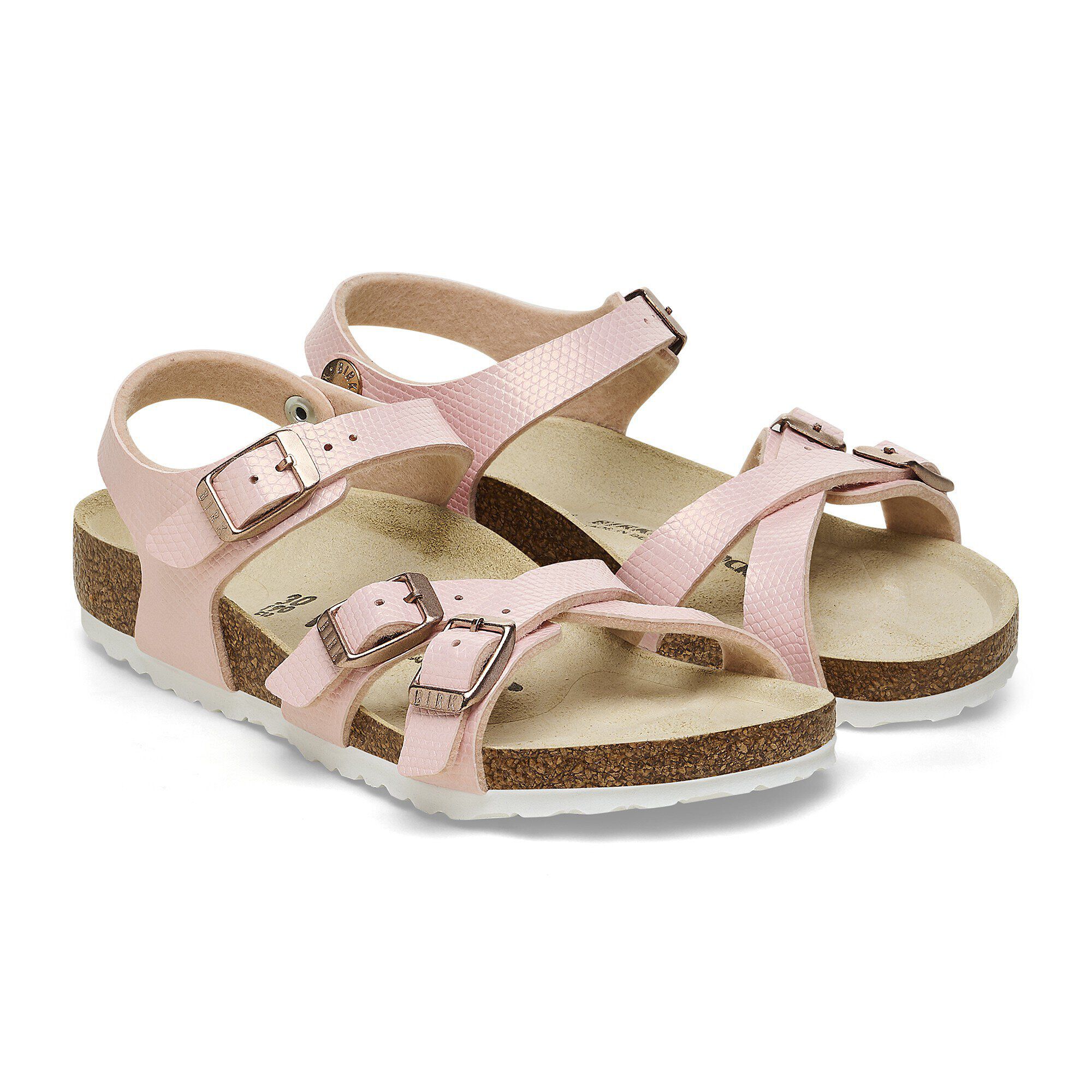 Kumba Kids Birko-Flor Embossed Shiny Light Rose | BIRKENSTOCK