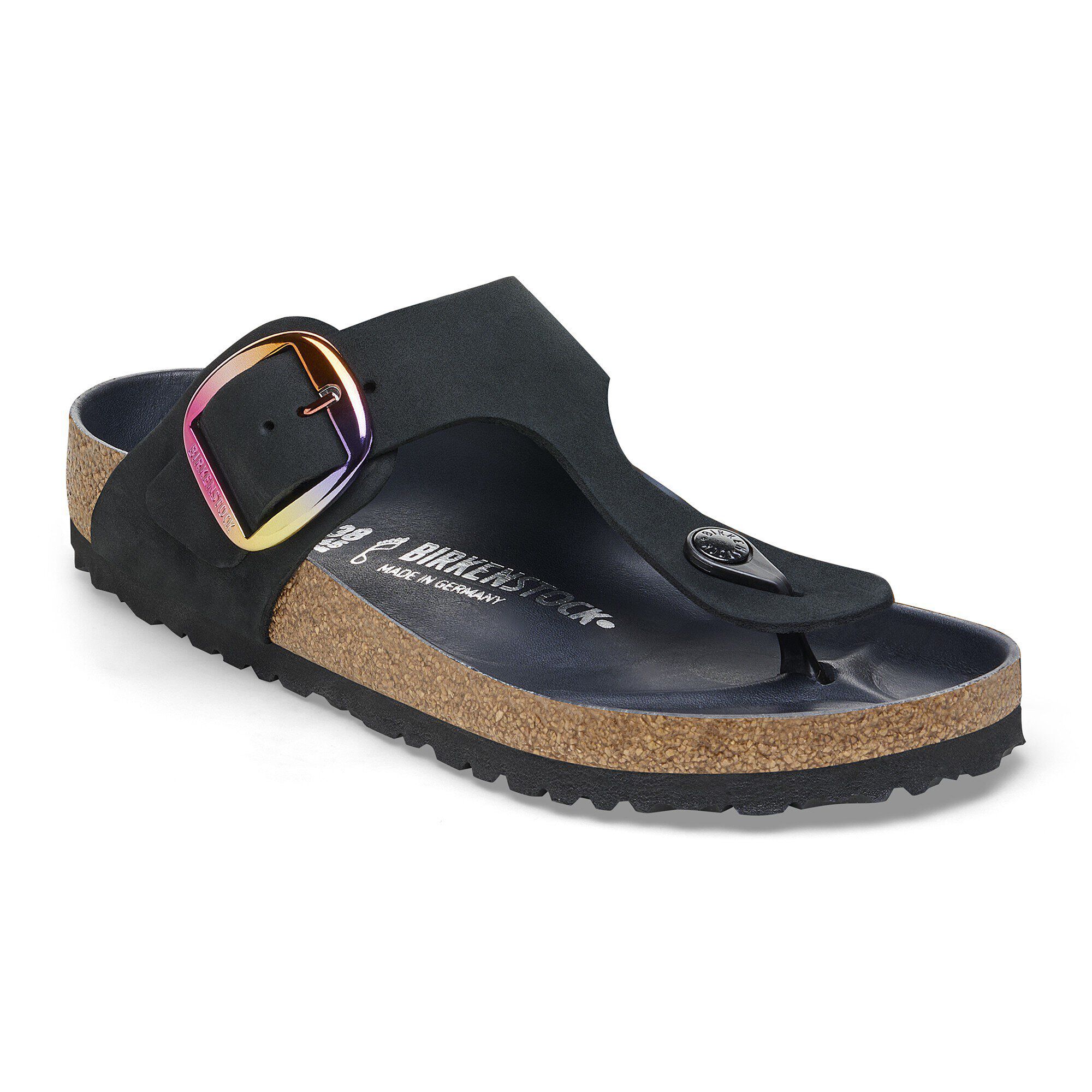 Gizeh Big Buckle Nubuck Leather Black BIRKENSTOCK