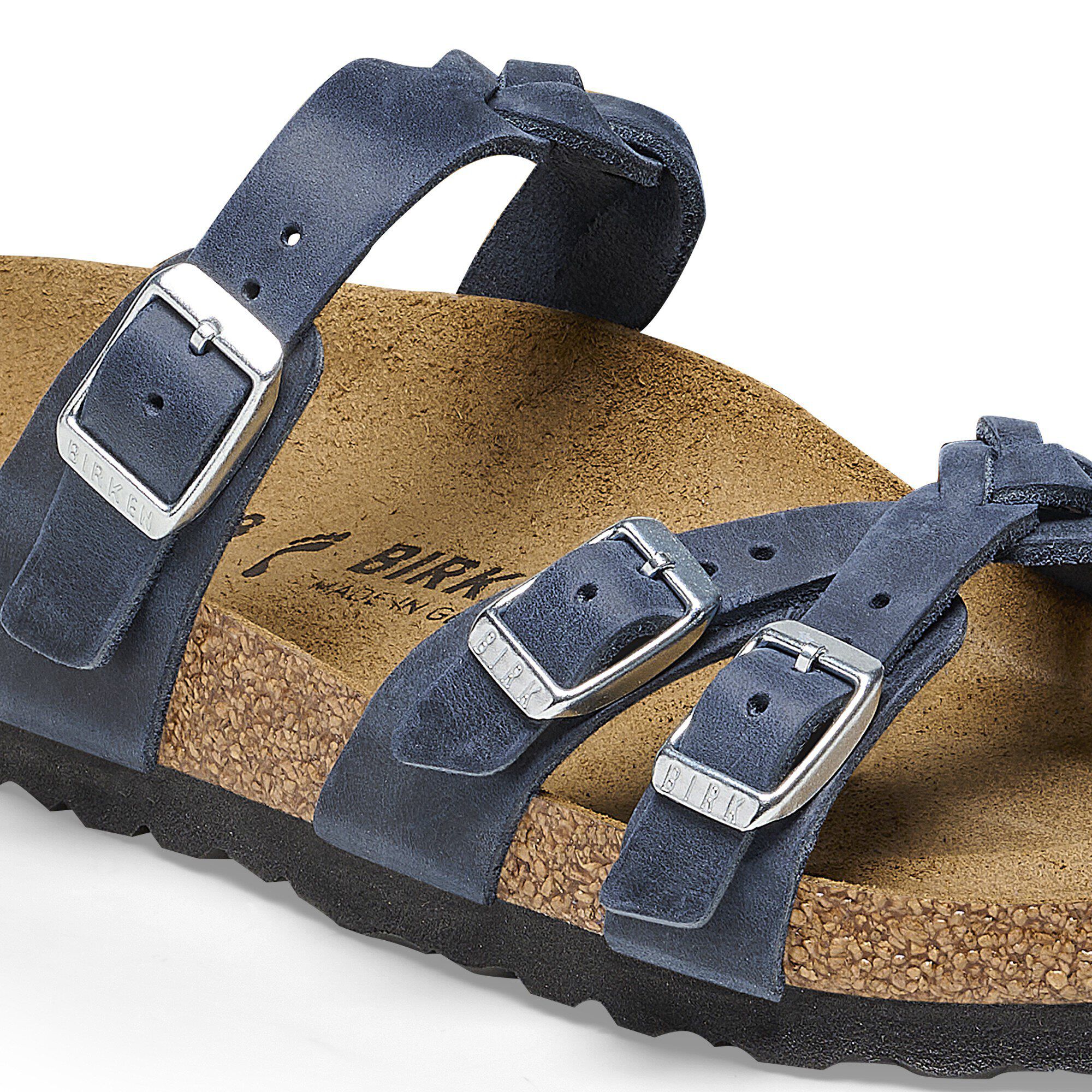 Birkenstock Franca Braided Oiled Leather Navy Multi Strap Sandals